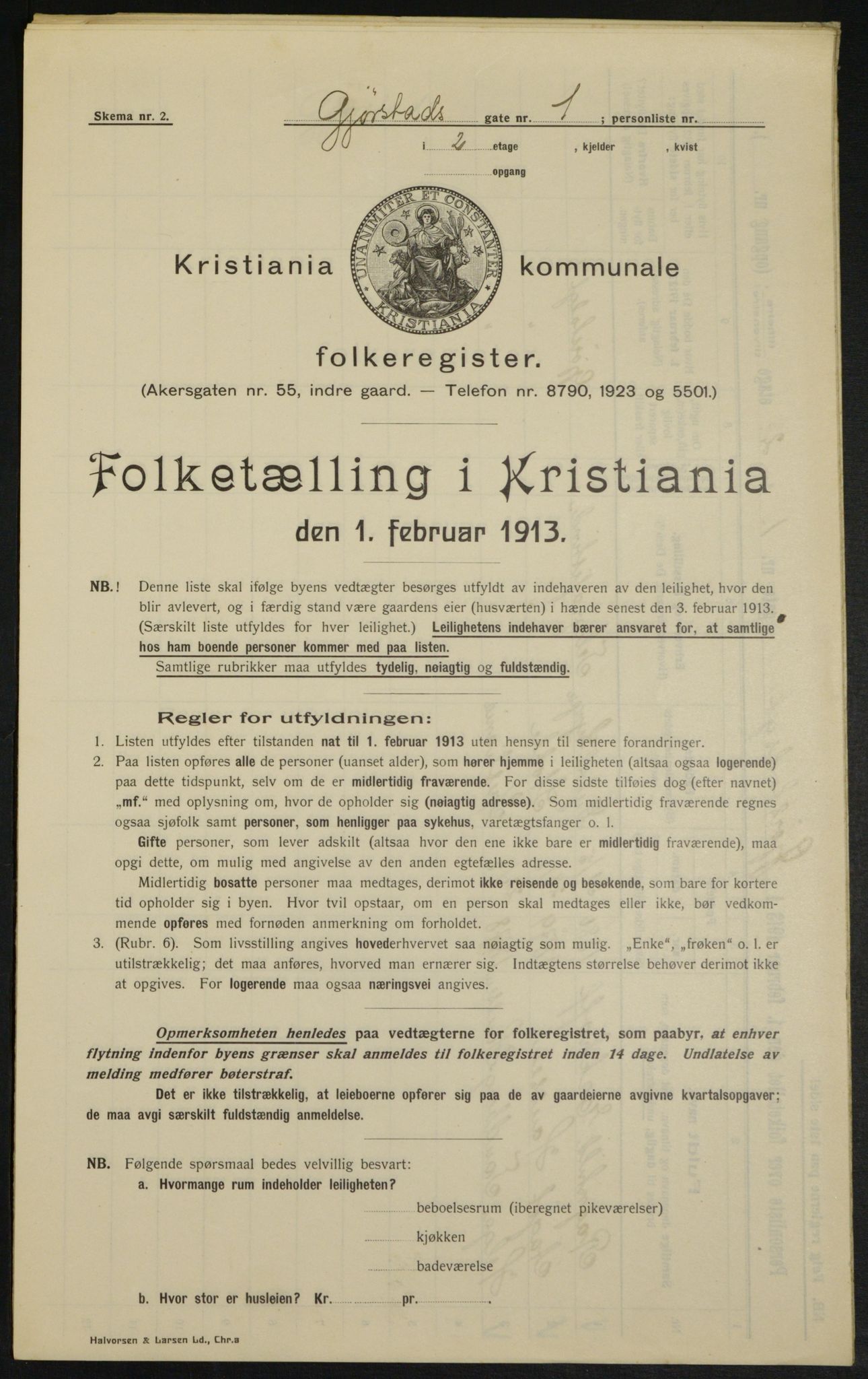 OBA, Kommunal folketelling 1.2.1913 for Kristiania, 1913, s. 29394