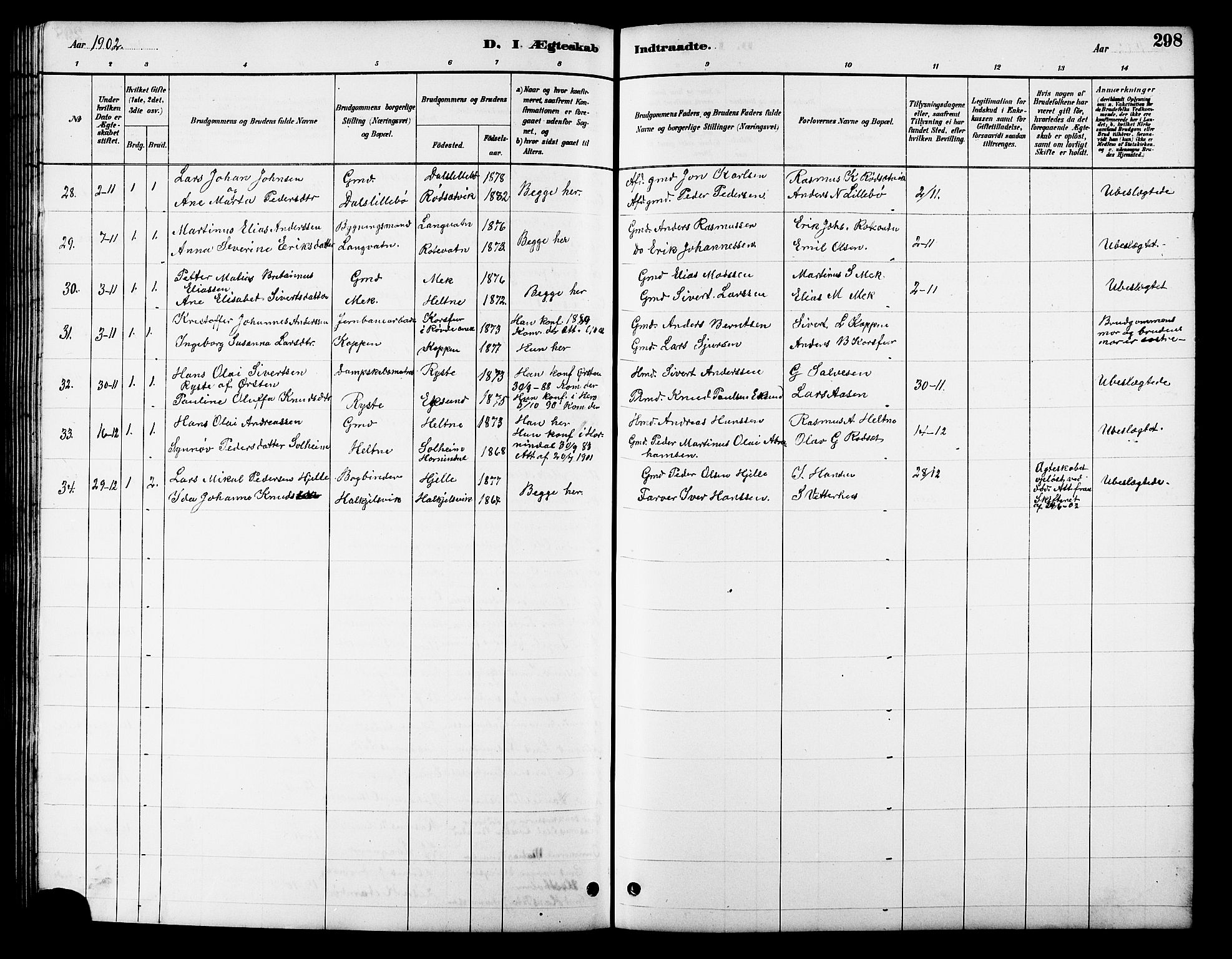 Ministerialprotokoller, klokkerbøker og fødselsregistre - Møre og Romsdal, AV/SAT-A-1454/511/L0158: Klokkerbok nr. 511C04, 1884-1903, s. 298