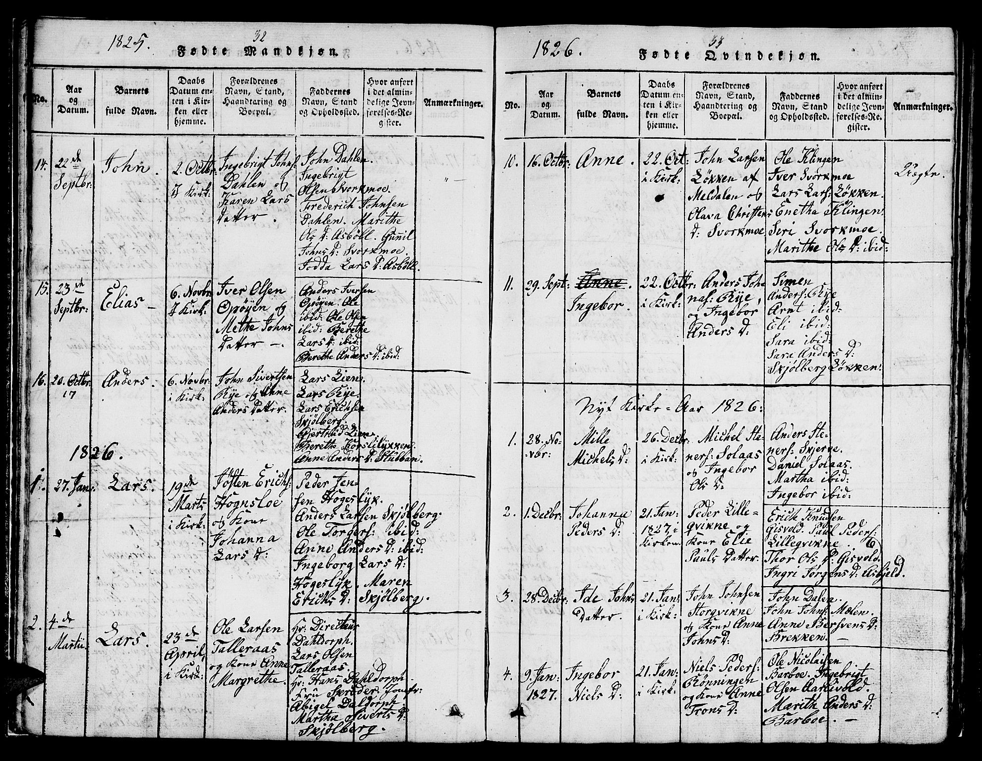 Ministerialprotokoller, klokkerbøker og fødselsregistre - Sør-Trøndelag, AV/SAT-A-1456/671/L0842: Klokkerbok nr. 671C01, 1816-1867, s. 32-33