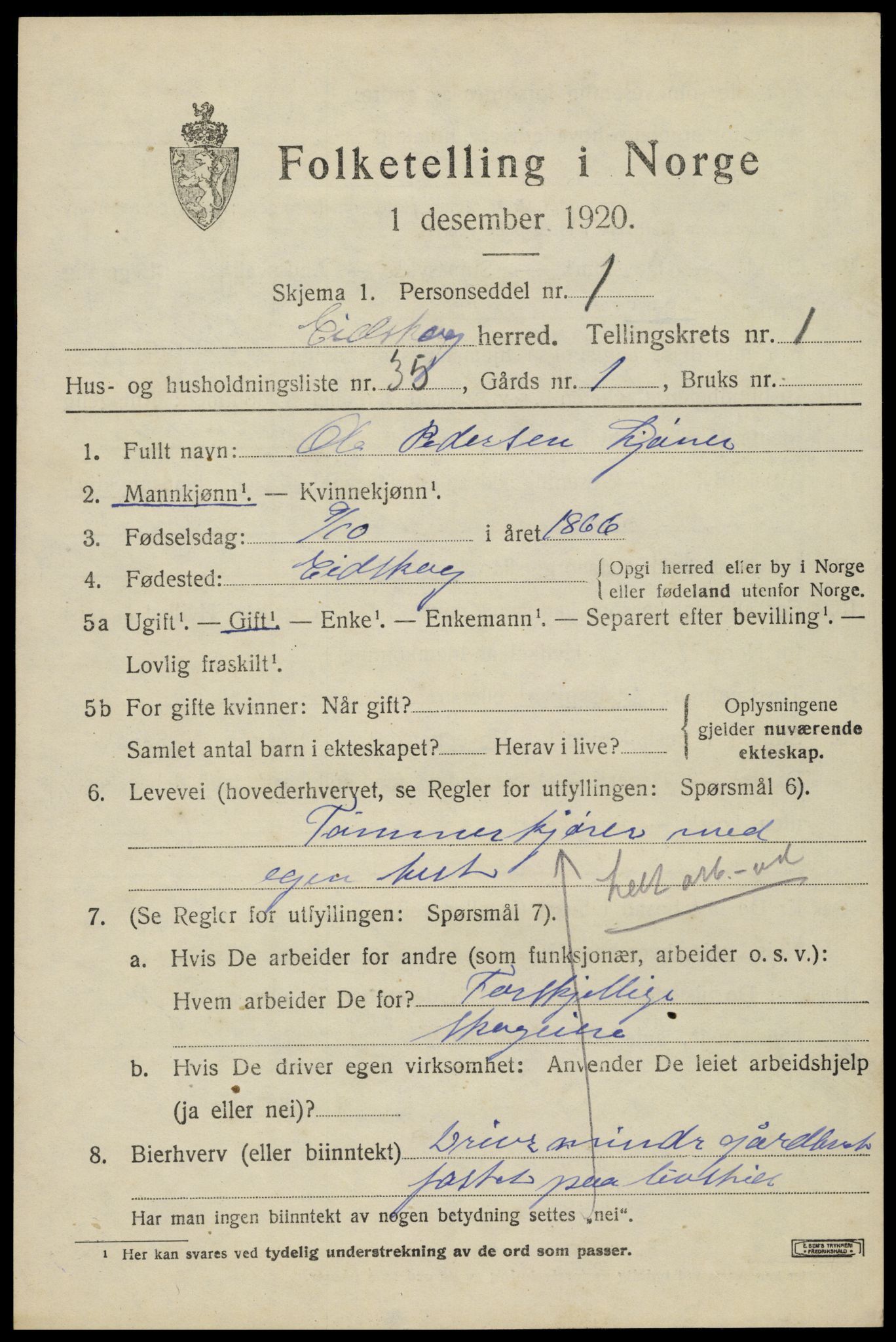 SAH, Folketelling 1920 for 0420 Eidskog herred, 1920, s. 2781
