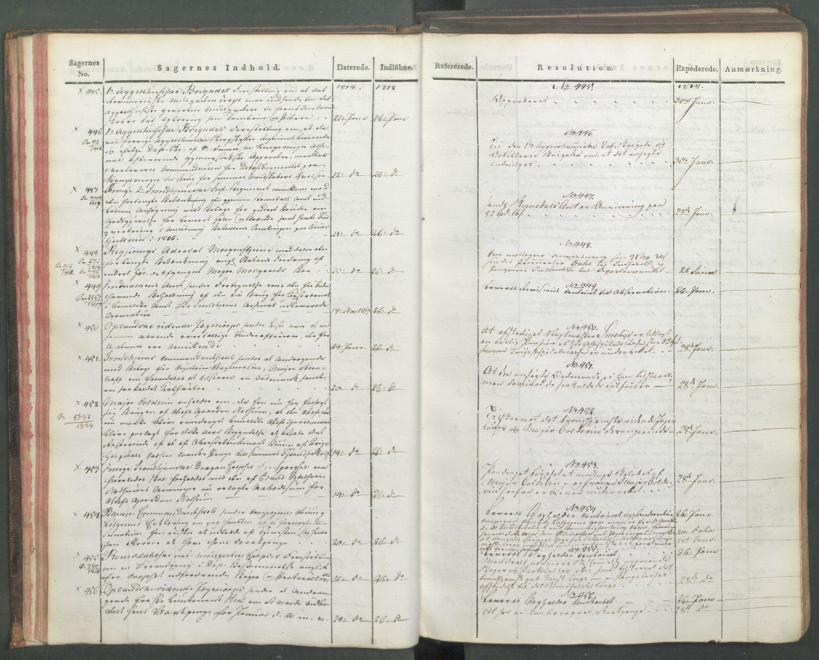 Armédepartementet, AV/RA-RAFA-3493/C/Ca/L0015: 6. Departements Journal, 1818