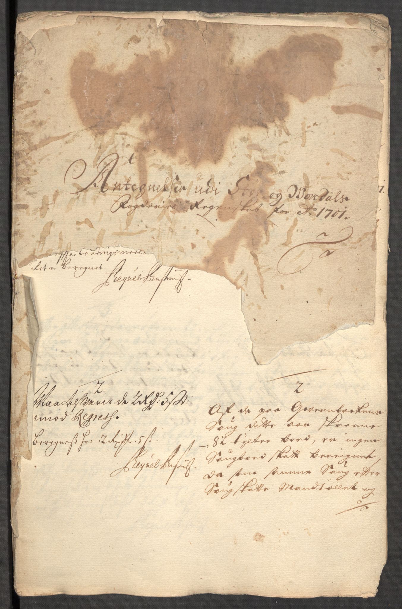 Rentekammeret inntil 1814, Reviderte regnskaper, Fogderegnskap, RA/EA-4092/R62/L4193: Fogderegnskap Stjørdal og Verdal, 1701-1702, s. 203