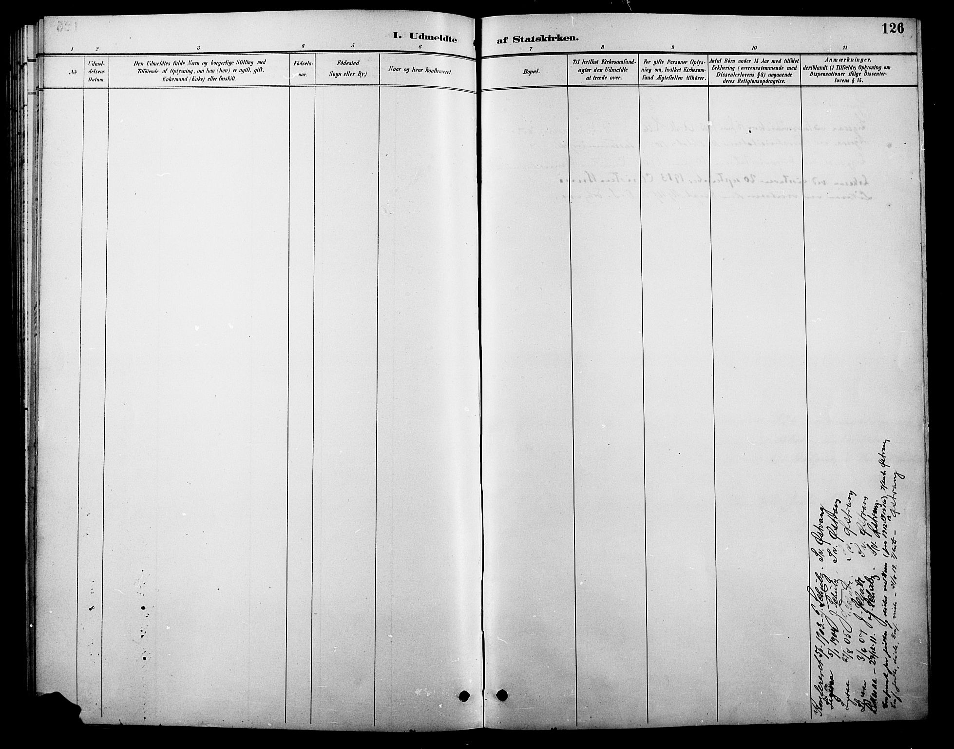 Tolga prestekontor, SAH/PREST-062/L/L0010: Klokkerbok nr. 10, 1894-1918, s. 126
