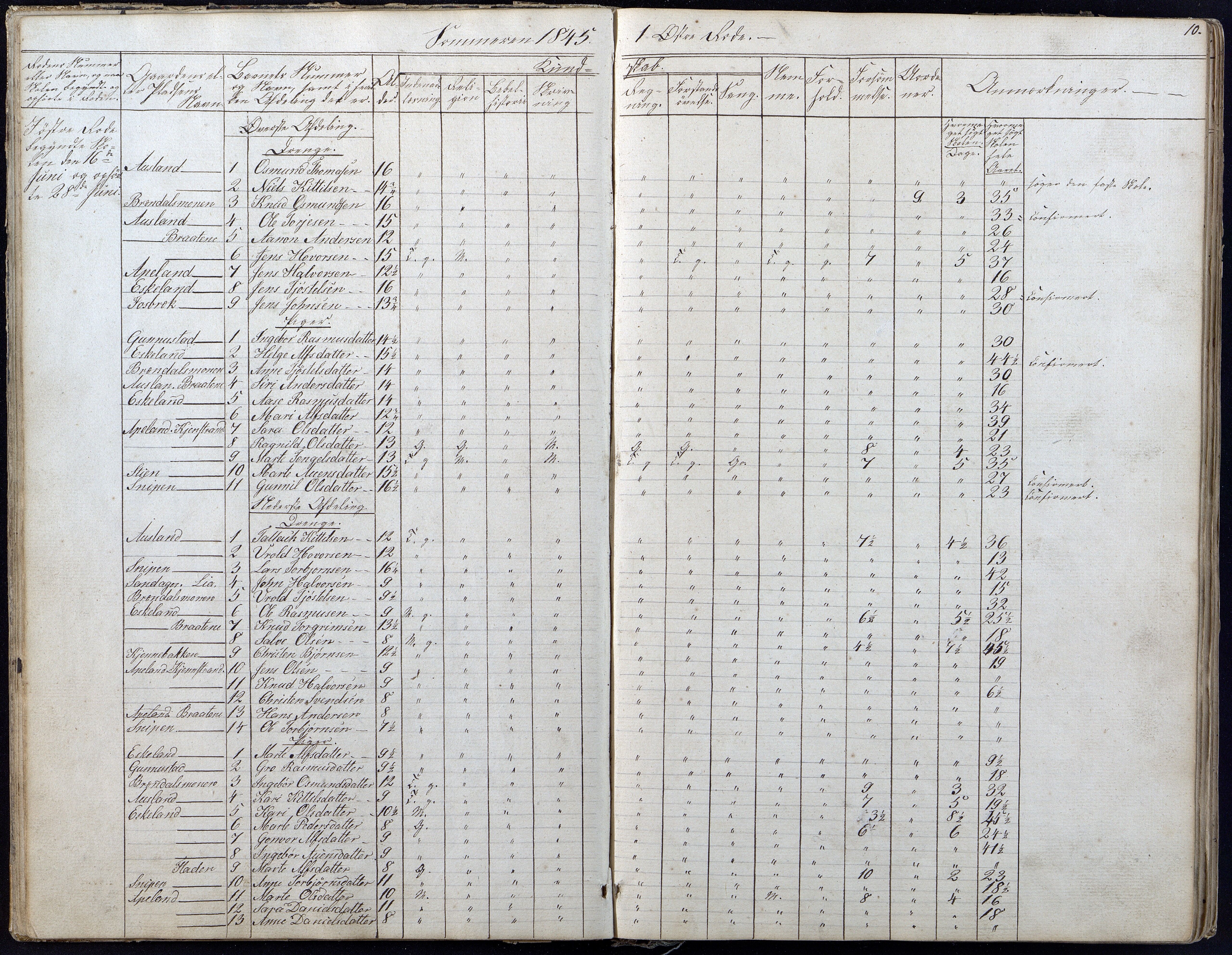 Gjerstad Kommune, Gjerstad Skole, AAKS/KA0911-550a/F01/L0004: Dagbok 2 skoledistrikt, 1845-1859, s. 10