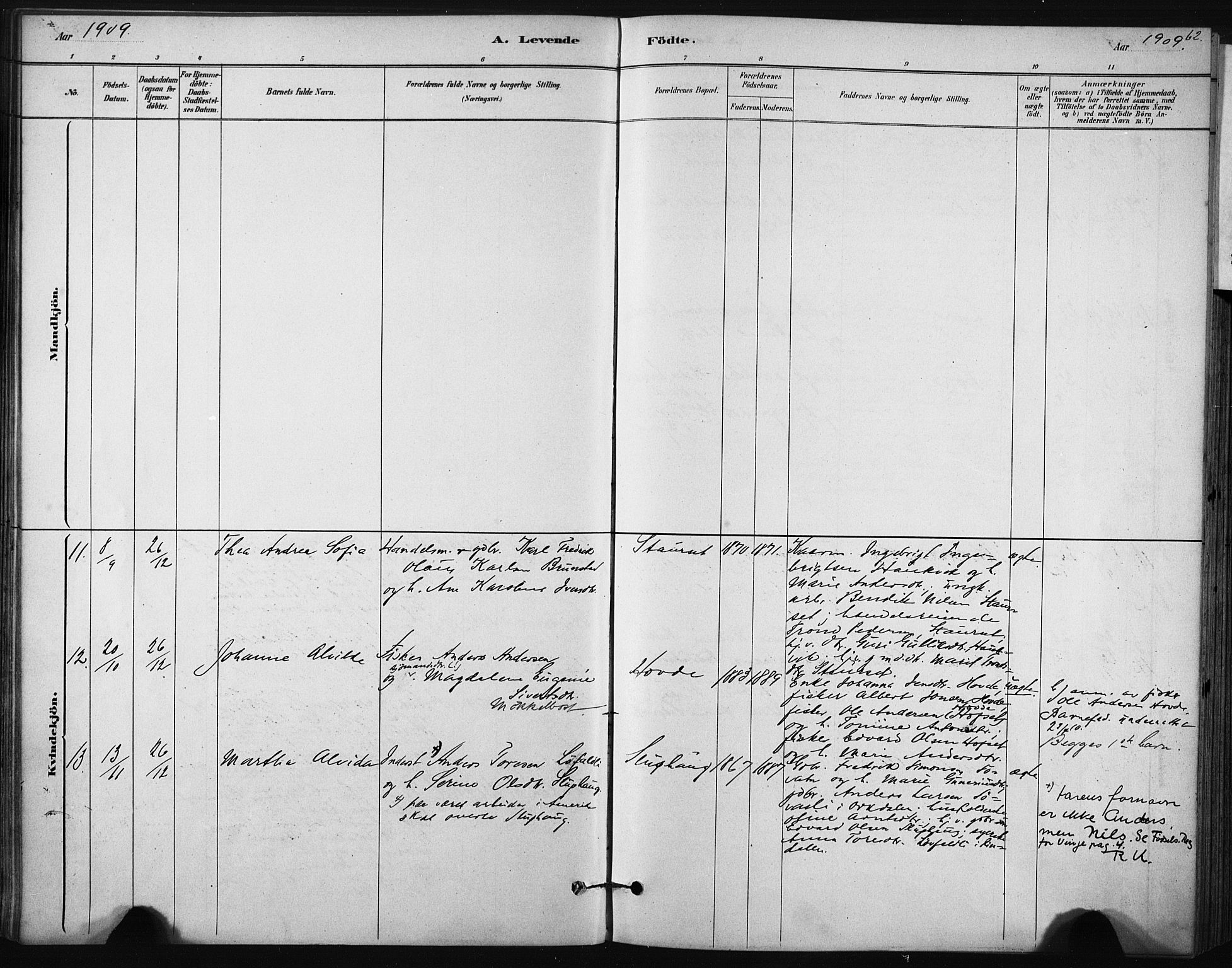 Ministerialprotokoller, klokkerbøker og fødselsregistre - Sør-Trøndelag, SAT/A-1456/631/L0512: Ministerialbok nr. 631A01, 1879-1912, s. 62