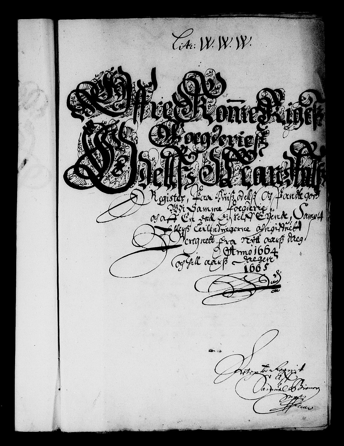 Rentekammeret inntil 1814, Reviderte regnskaper, Stiftamtstueregnskaper, Landkommissariatet på Akershus og Akershus stiftamt, AV/RA-EA-5869/R/Ra/L0024: Landkommissariatet på Akershus, 1664