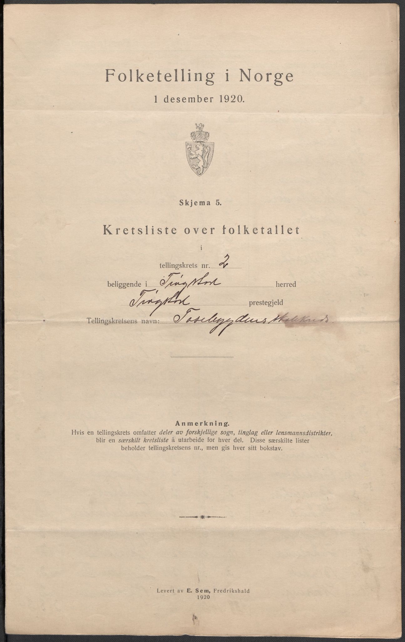 SAO, Folketelling 1920 for 0122 Trøgstad herred, 1920, s. 8