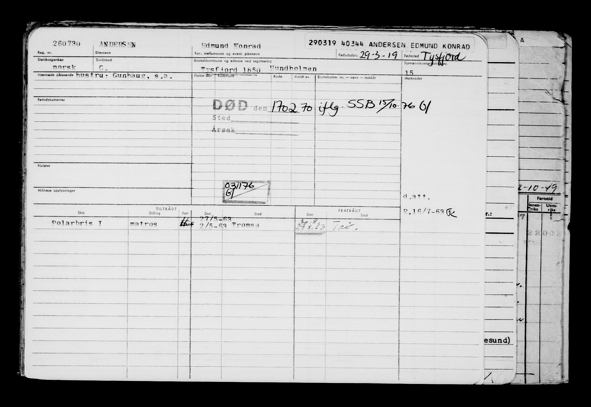 Direktoratet for sjømenn, AV/RA-S-3545/G/Gb/L0167: Hovedkort, 1919, s. 426