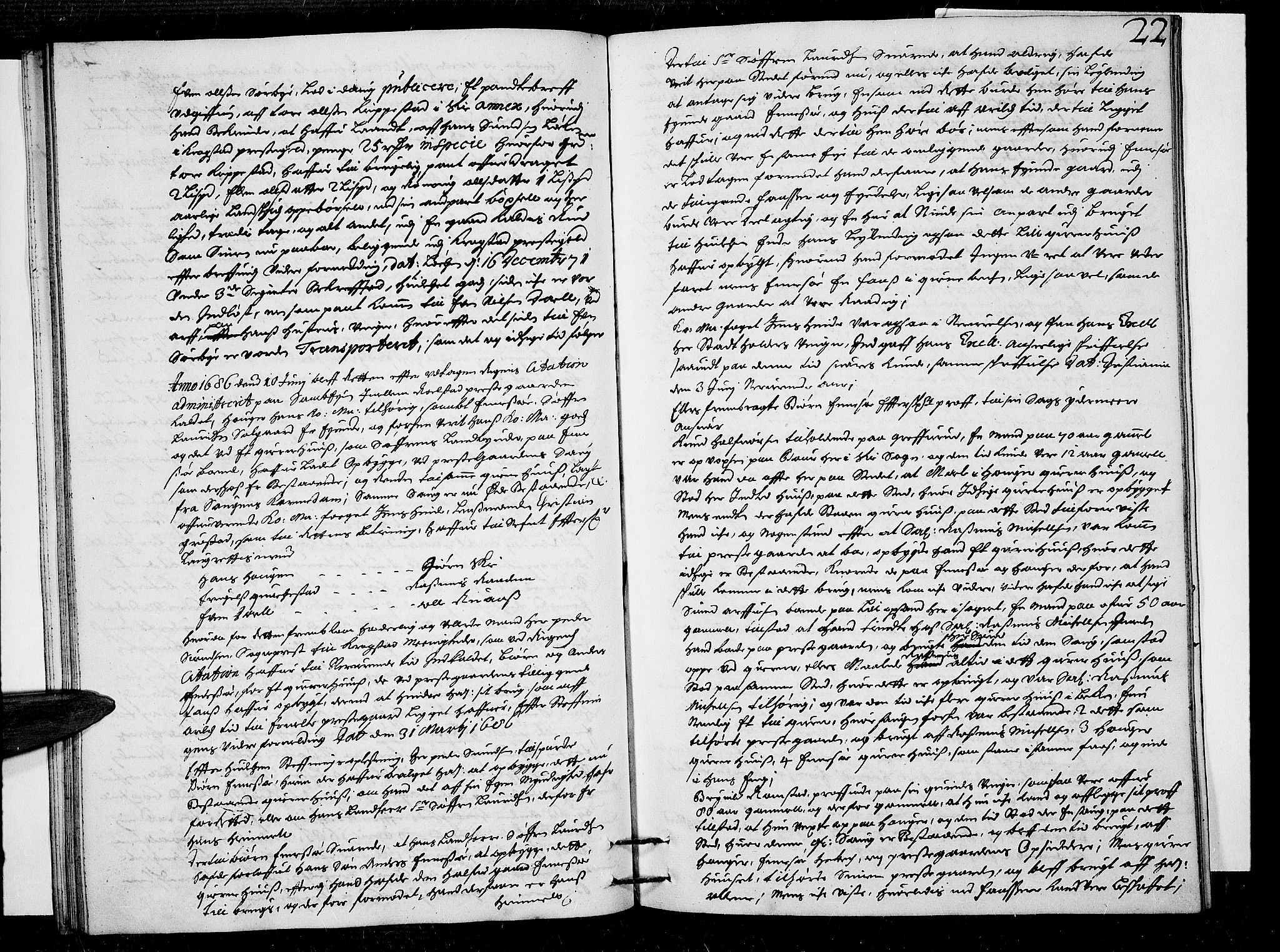 Follo sorenskriveri, AV/SAO-A-10274/F/Fb/Fba/L0021: Tingbok, 1686-1687, s. 21b-22a