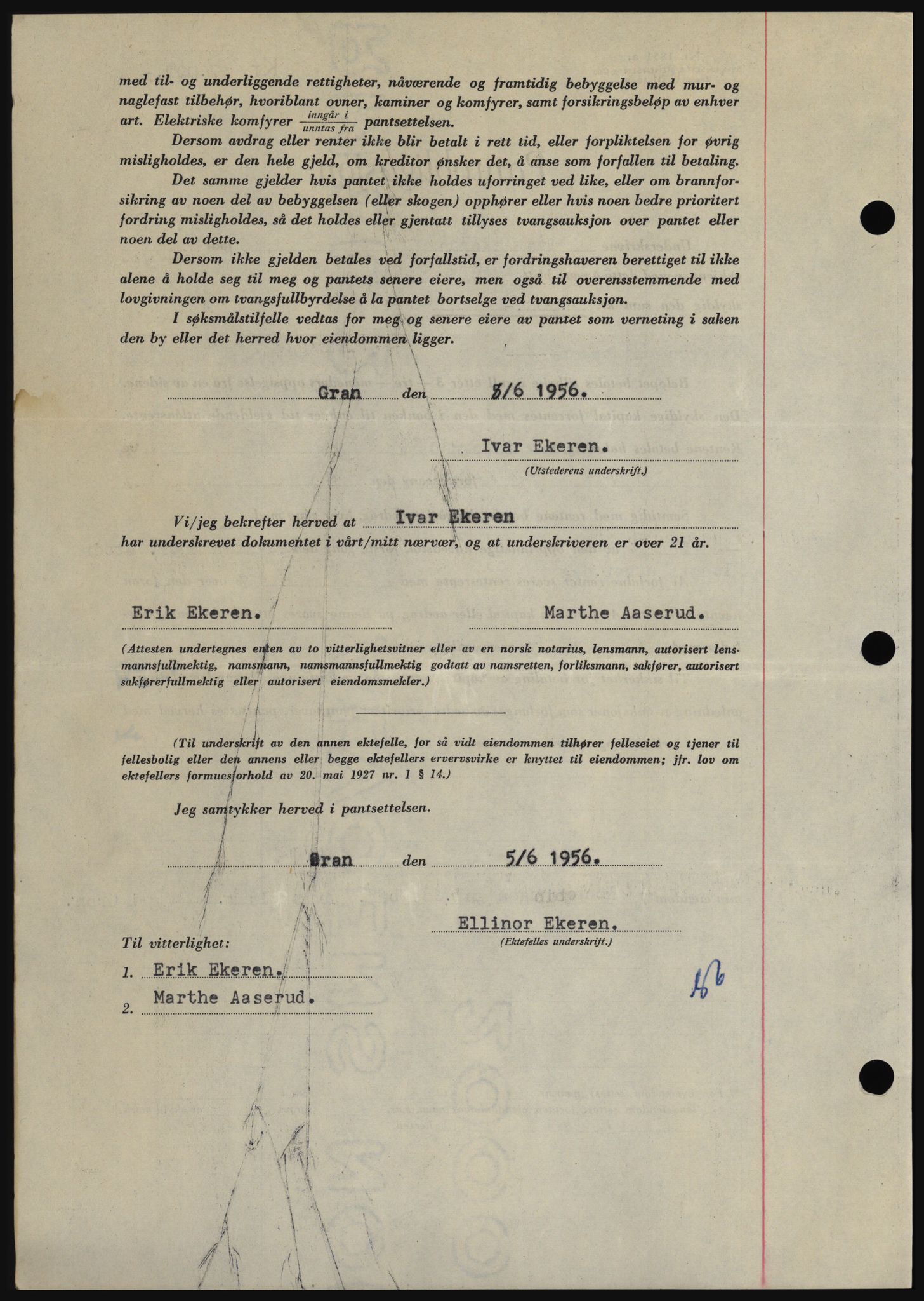 Hadeland og Land tingrett, SAH/TING-010/H/Hb/Hbc/L0034: Pantebok nr. B34, 1956-1956, Dagboknr: 2051/1956