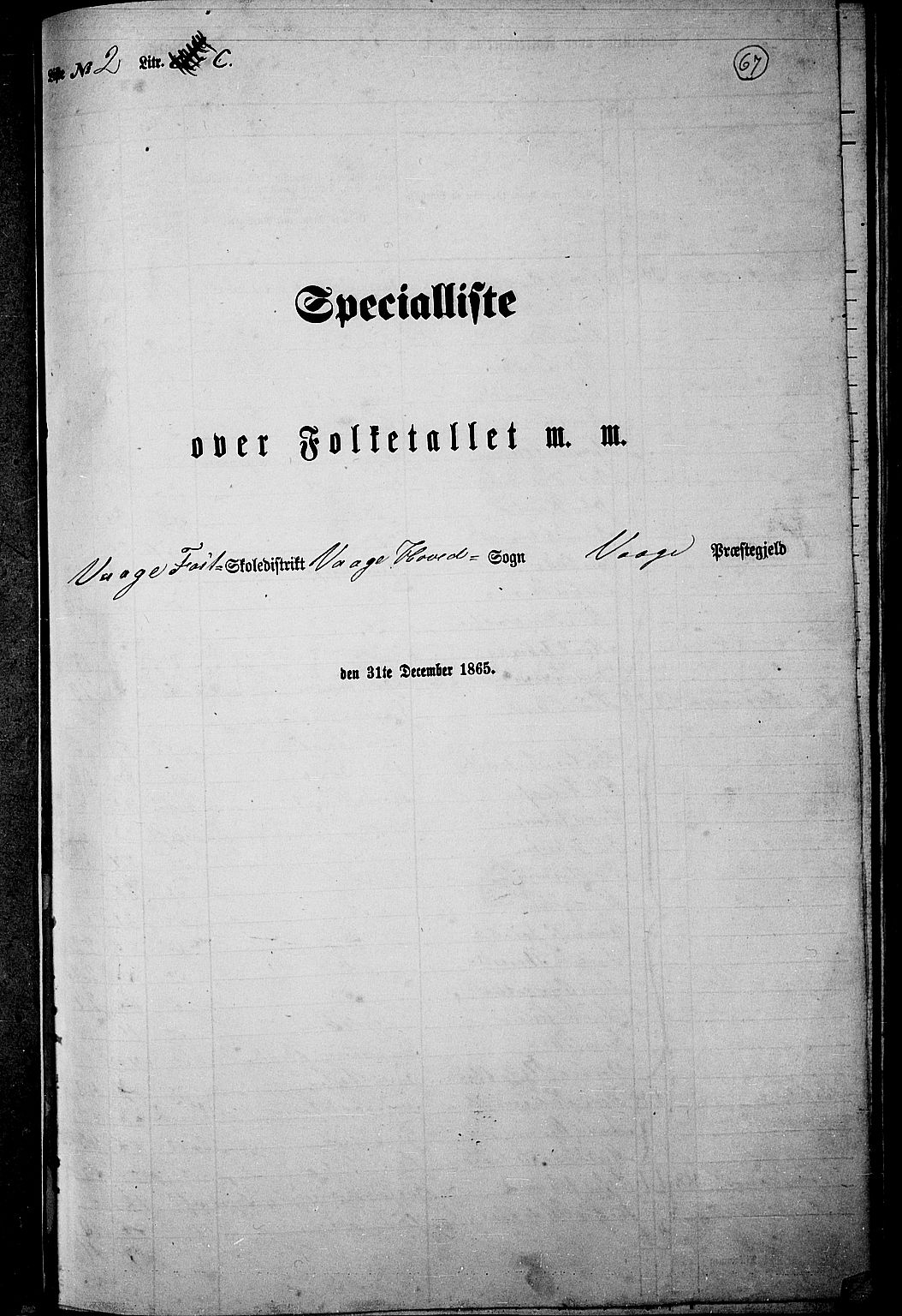 RA, Folketelling 1865 for 0515P Vågå prestegjeld, 1865, s. 63