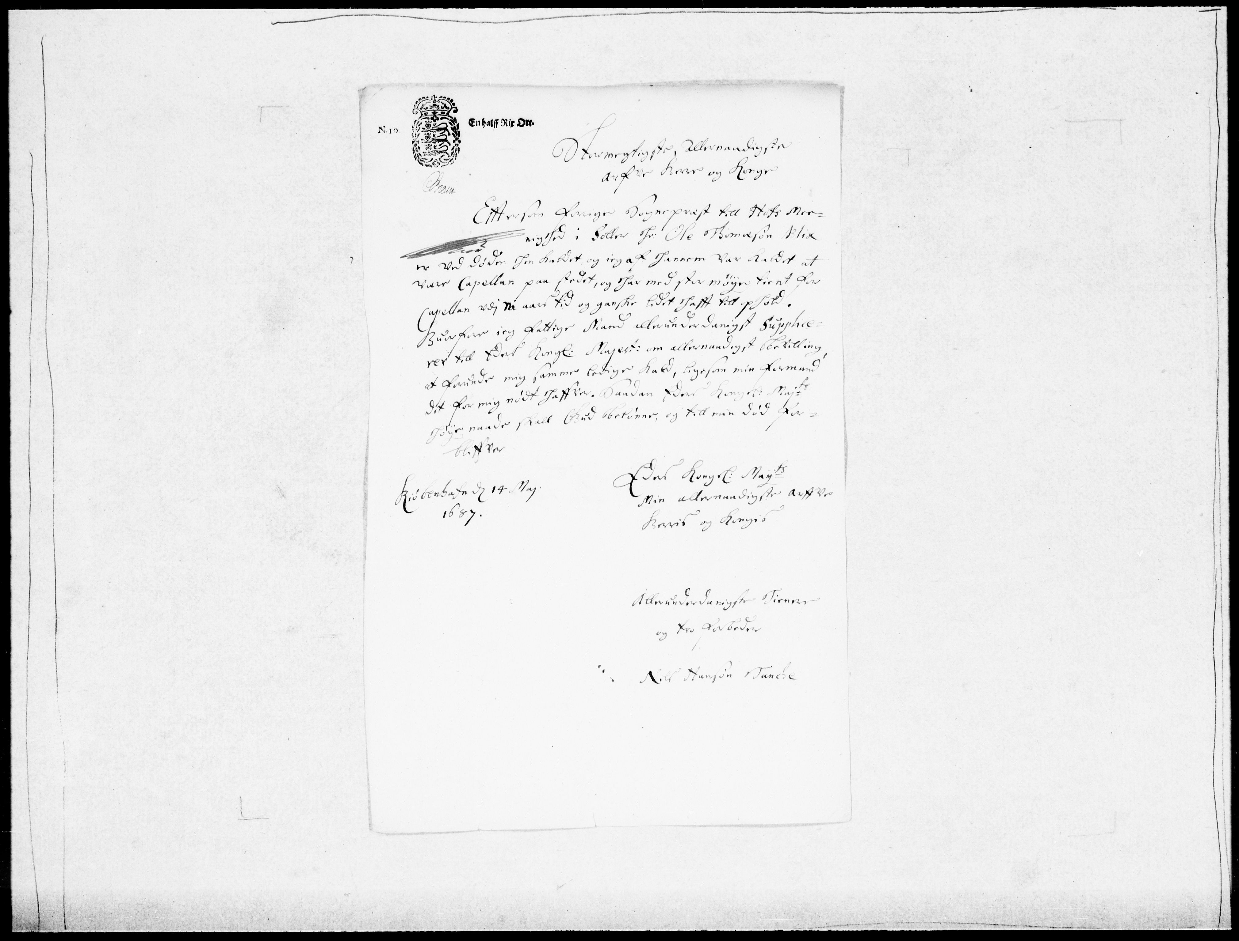Danske Kanselli 1572-1799, AV/RA-EA-3023/F/Fc/Fcc/Fcca/L0040: Norske innlegg 1572-1799, 1686-1687, s. 407