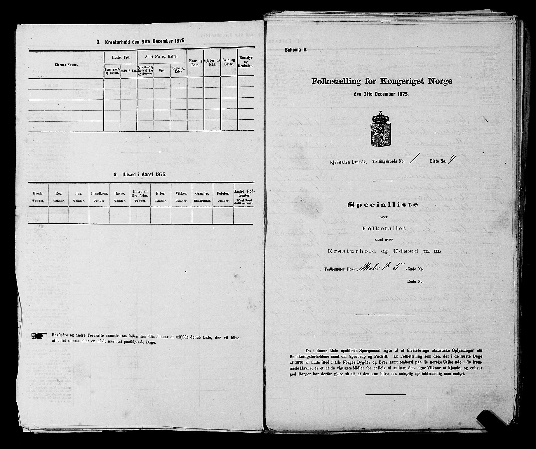 SAKO, Folketelling 1875 for 0707P Larvik prestegjeld, 1875, s. 36