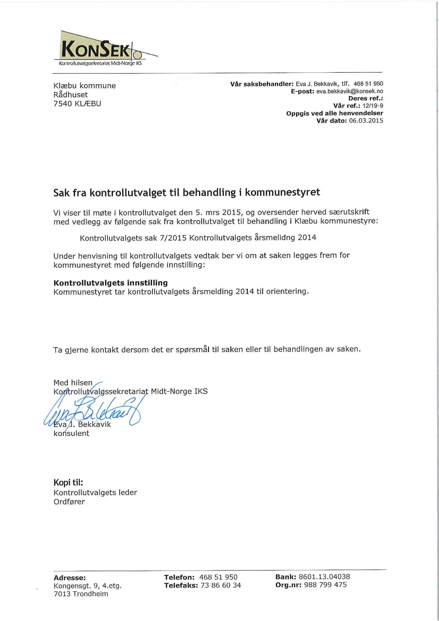 Klæbu Kommune, TRKO/KK/01-KS/L008: Kommunestyret - Møtedokumenter, 2015, s. 270