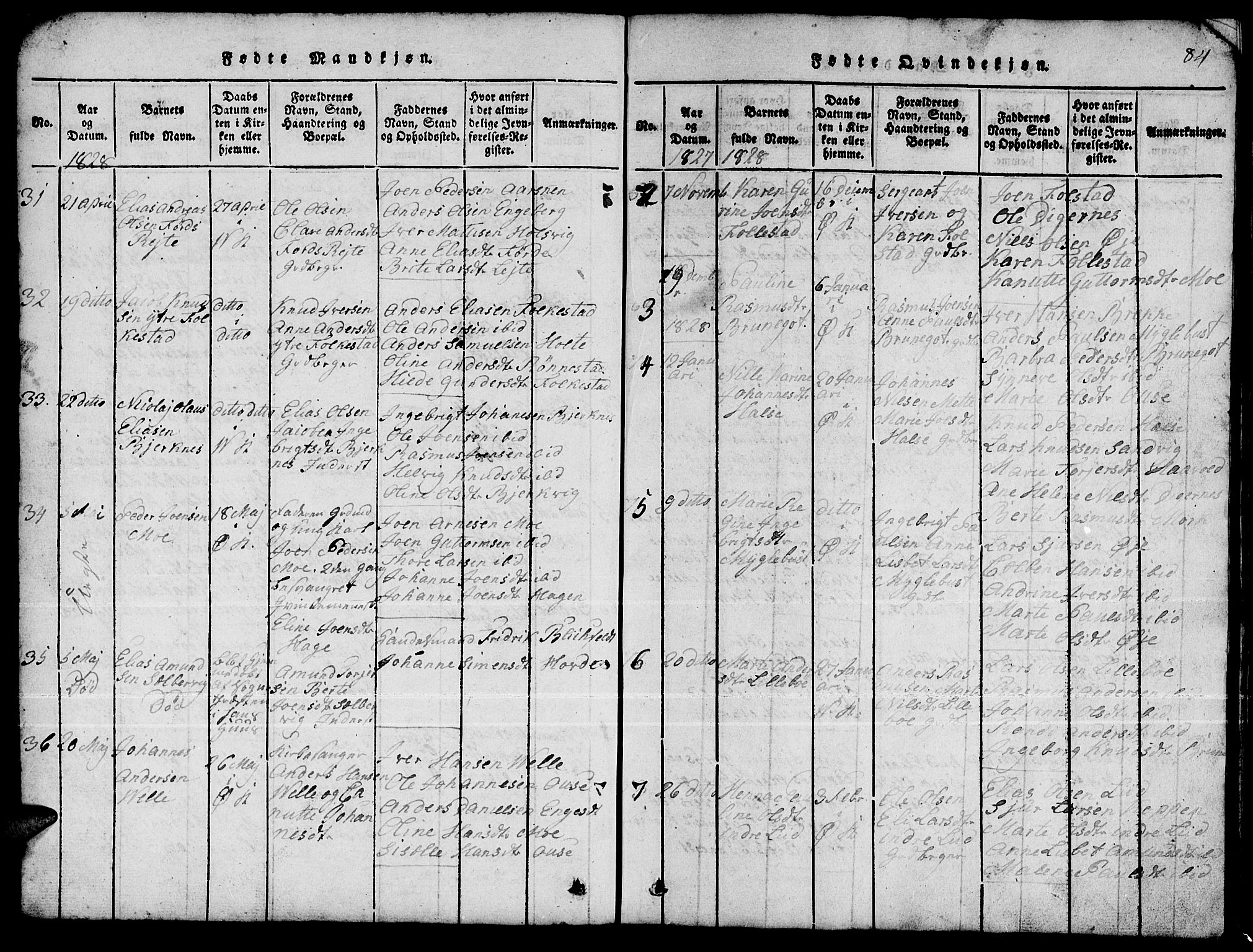 Ministerialprotokoller, klokkerbøker og fødselsregistre - Møre og Romsdal, AV/SAT-A-1454/511/L0155: Klokkerbok nr. 511C01, 1817-1829, s. 84