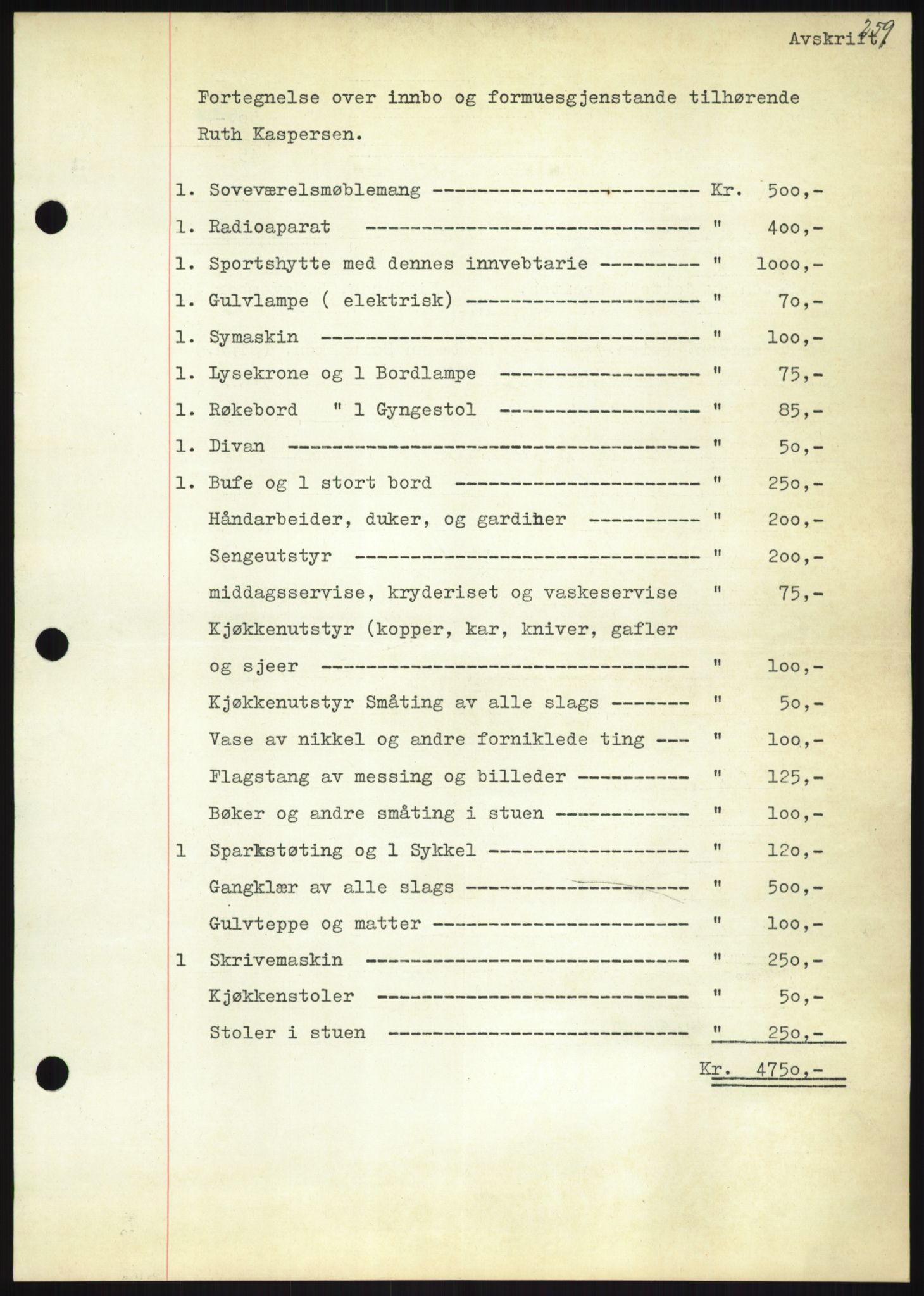 Oslo byskriverembete, AV/SAO-A-10227/2/G/Gb/L0072: Tinglyste ektepakter, Finnmark, bind 1, 1928-1950