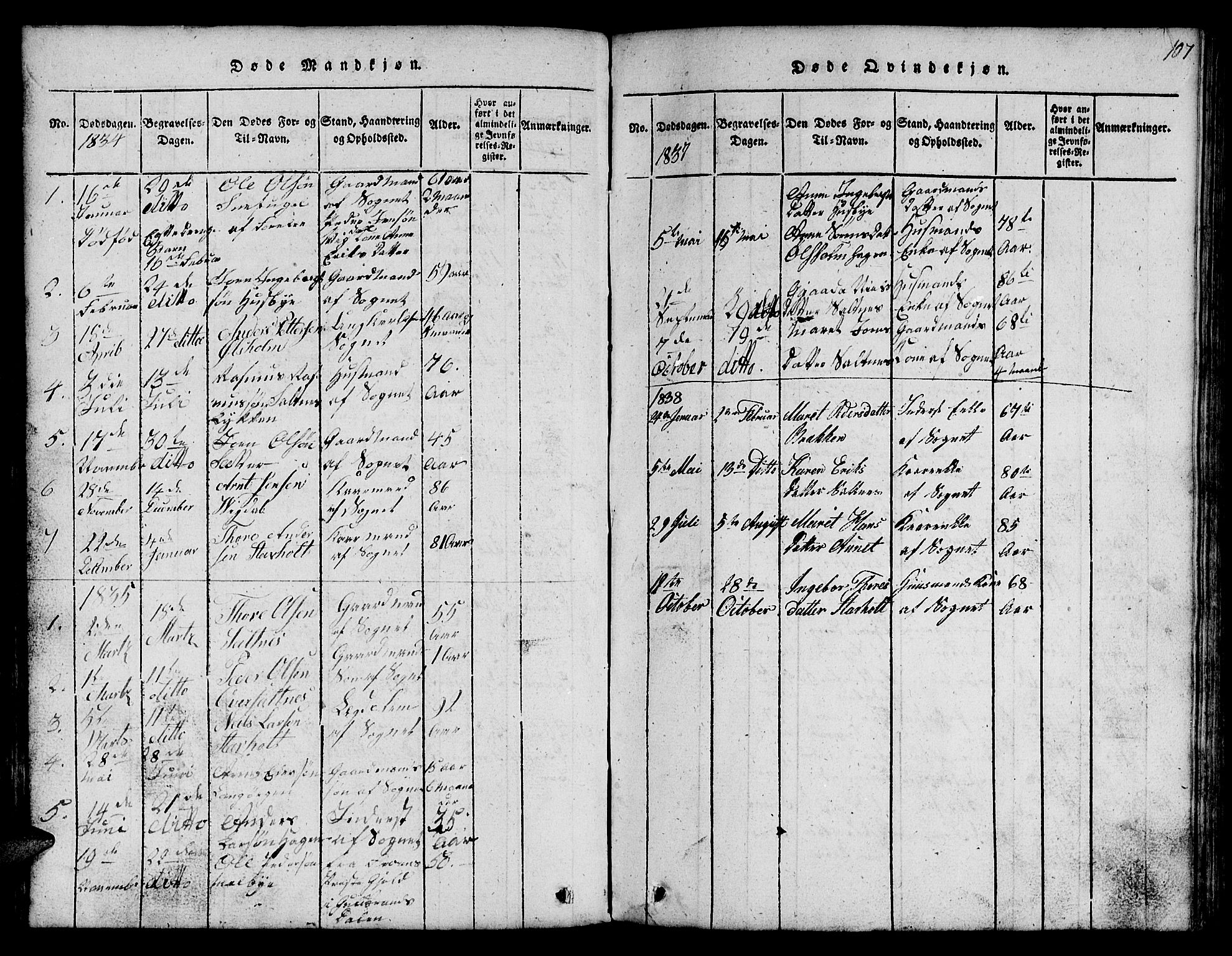 Ministerialprotokoller, klokkerbøker og fødselsregistre - Sør-Trøndelag, SAT/A-1456/666/L0788: Klokkerbok nr. 666C01, 1816-1847, s. 107