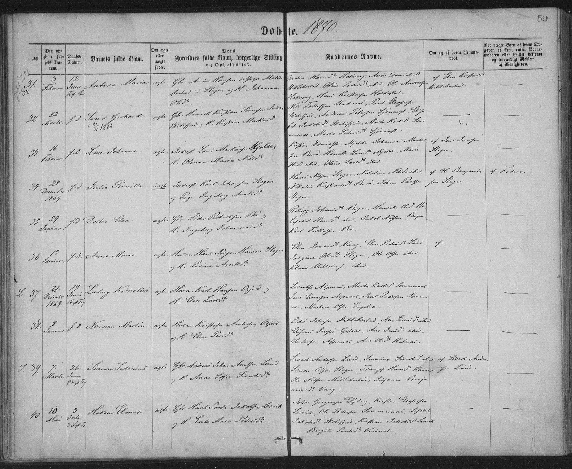 Ministerialprotokoller, klokkerbøker og fødselsregistre - Nordland, AV/SAT-A-1459/855/L0801: Ministerialbok nr. 855A09, 1864-1874, s. 59