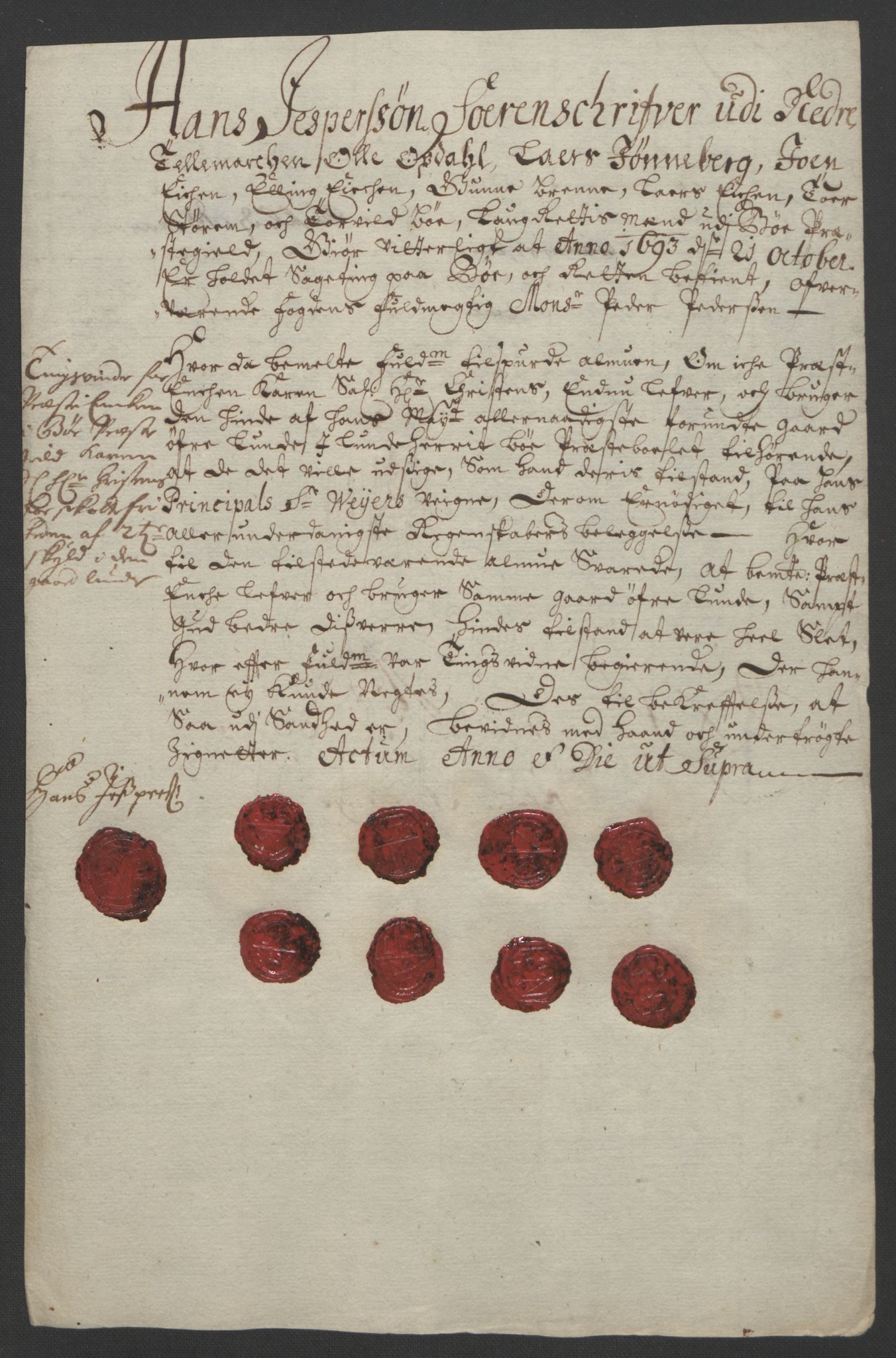 Rentekammeret inntil 1814, Reviderte regnskaper, Fogderegnskap, RA/EA-4092/R35/L2091: Fogderegnskap Øvre og Nedre Telemark, 1690-1693, s. 321