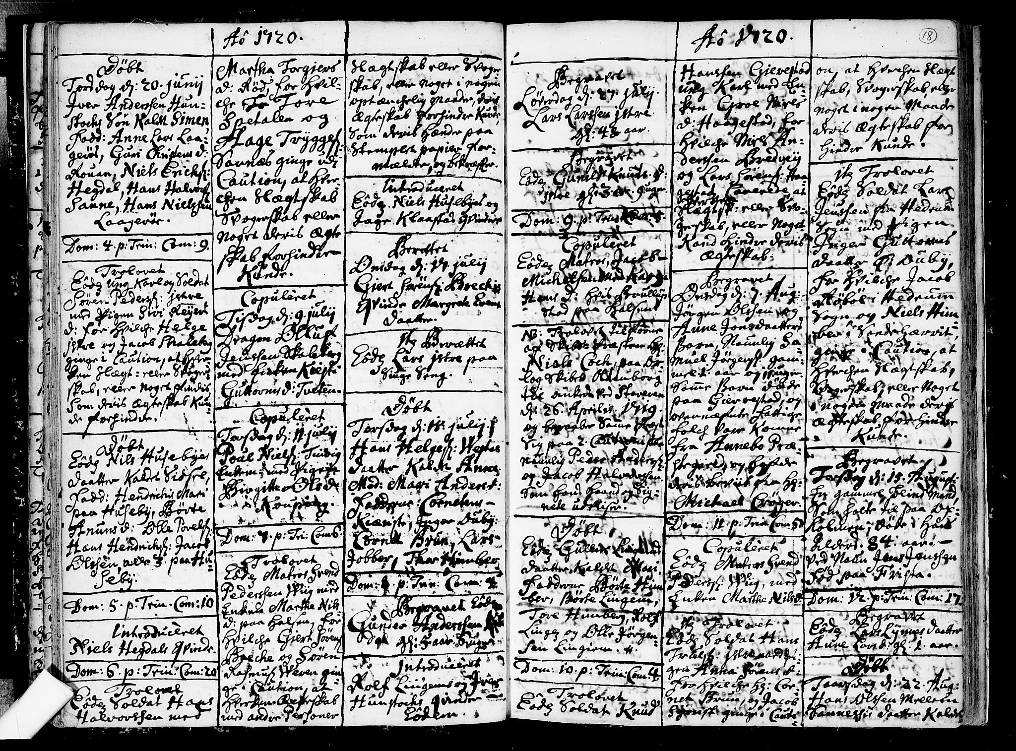 Tjølling kirkebøker, AV/SAKO-A-60/F/Fa/L0002: Ministerialbok nr. 2, 1716-1734, s. 18