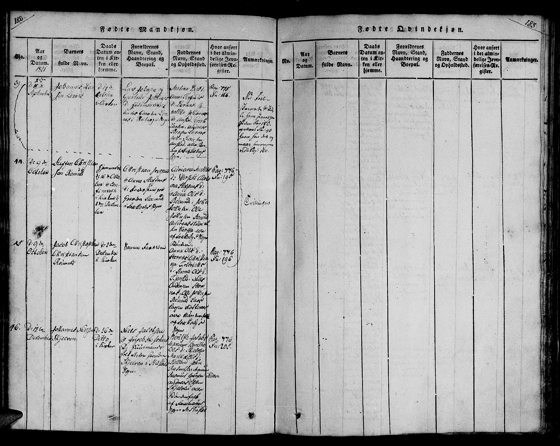 Ministerialprotokoller, klokkerbøker og fødselsregistre - Nord-Trøndelag, SAT/A-1458/730/L0275: Ministerialbok nr. 730A04, 1816-1822, s. 182-183