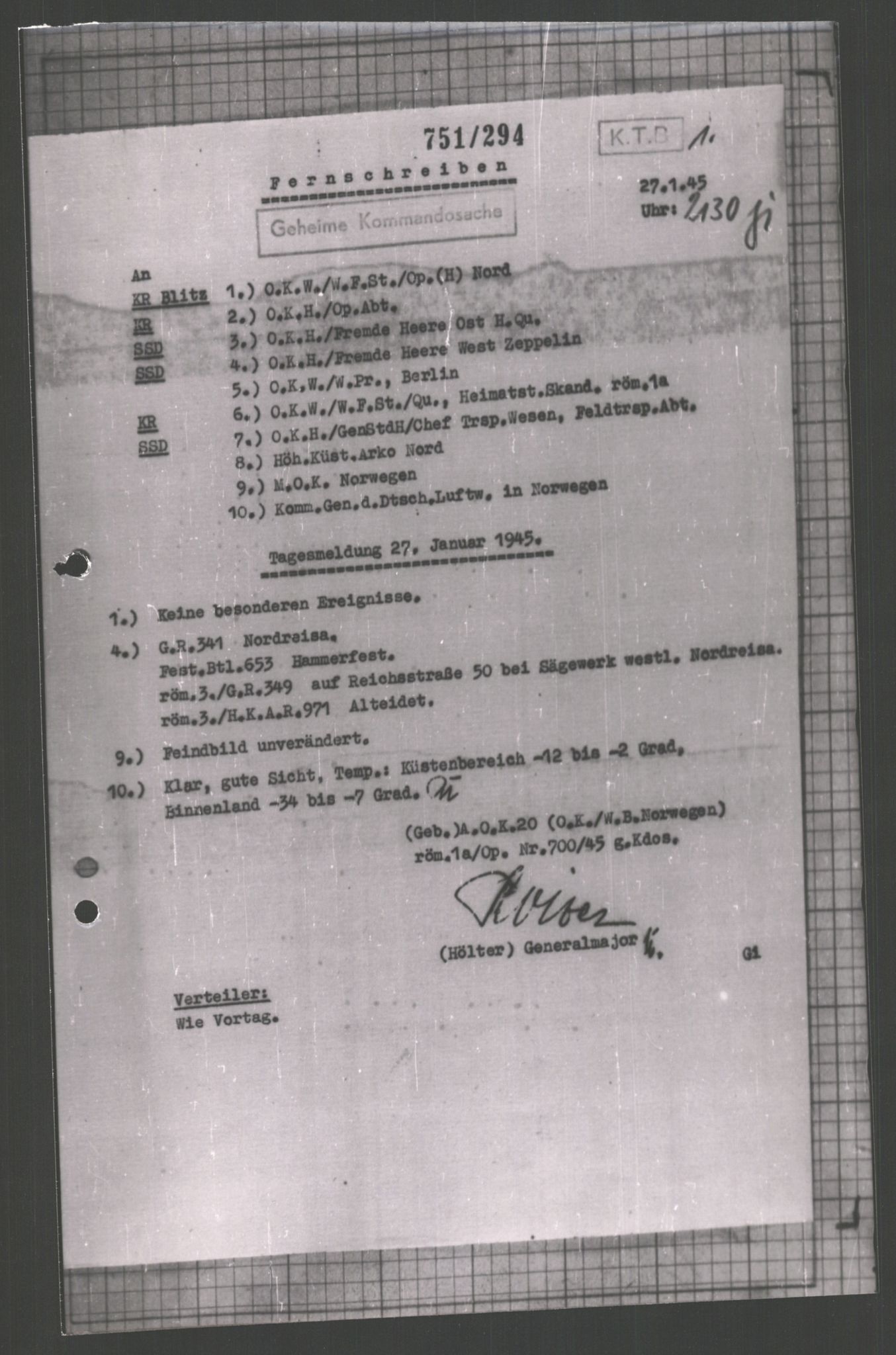 Forsvarets Overkommando. 2 kontor. Arkiv 11.4. Spredte tyske arkivsaker, AV/RA-RAFA-7031/D/Dar/Dara/L0002: Krigsdagbøker for 20. Gebirgs-Armee-Oberkommando (AOK 20), 1945, s. 316
