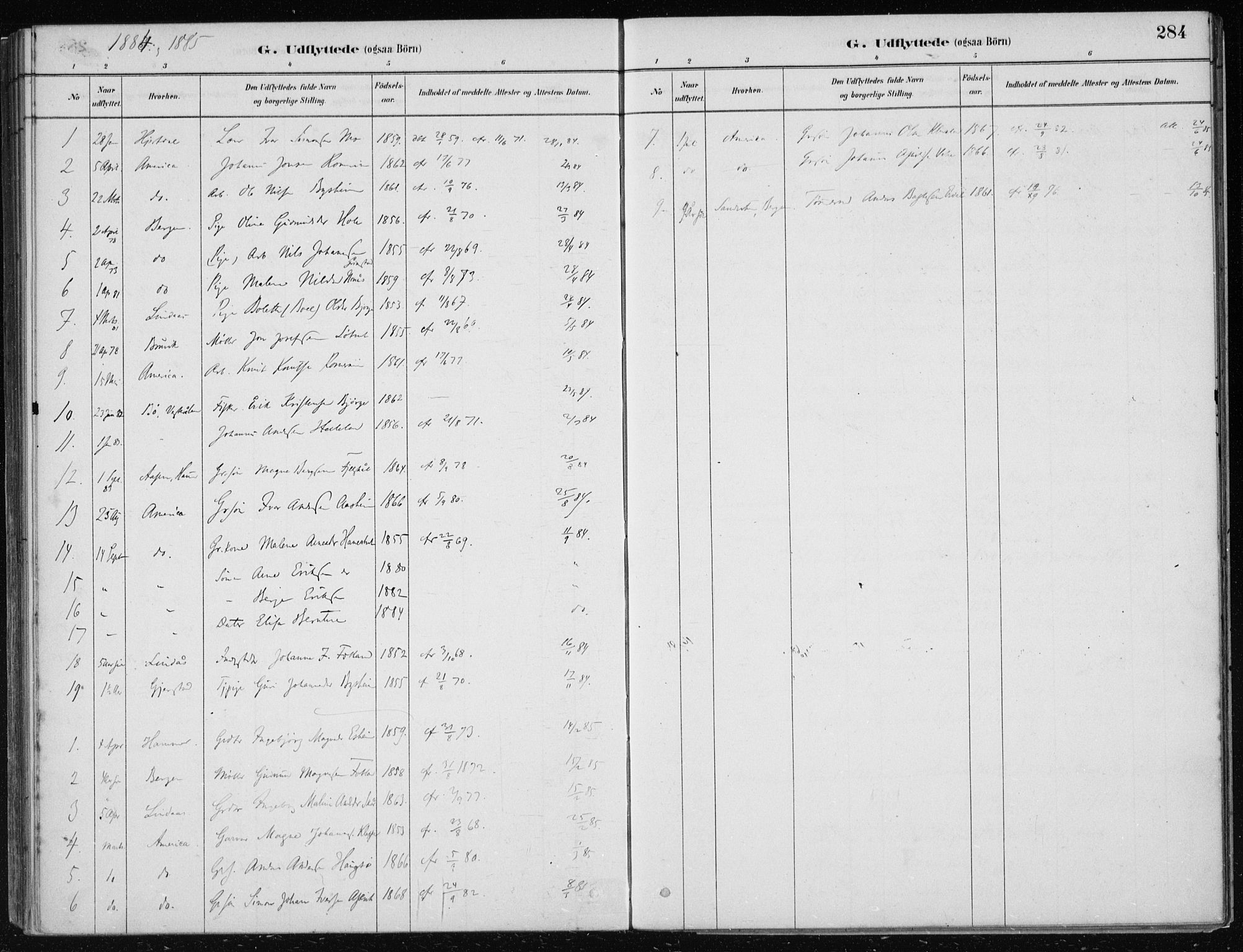 Hosanger sokneprestembete, AV/SAB-A-75801/H/Haa: Ministerialbok nr. B  1, 1880-1896, s. 284
