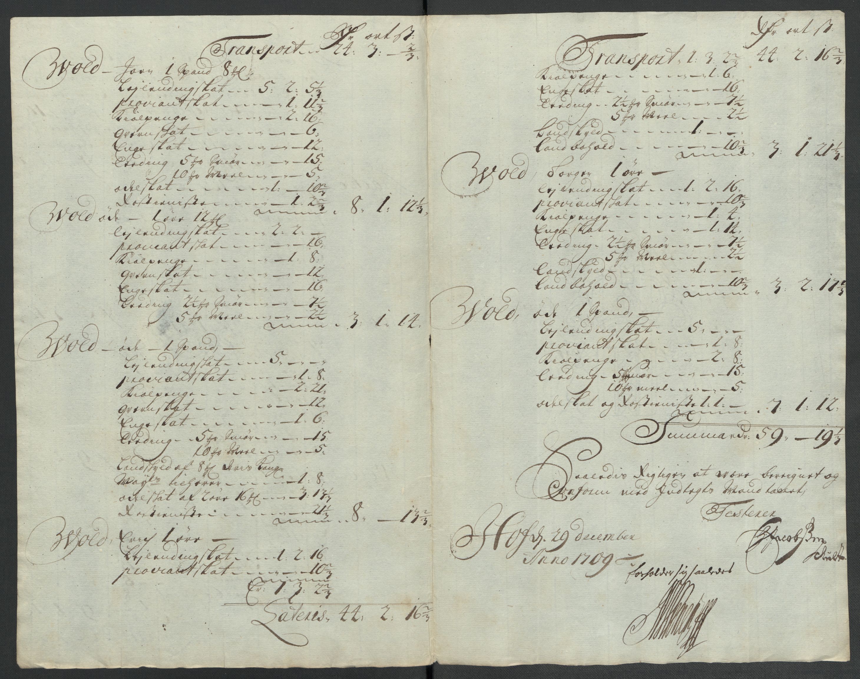 Rentekammeret inntil 1814, Reviderte regnskaper, Fogderegnskap, RA/EA-4092/R60/L3959: Fogderegnskap Orkdal og Gauldal, 1709, s. 357