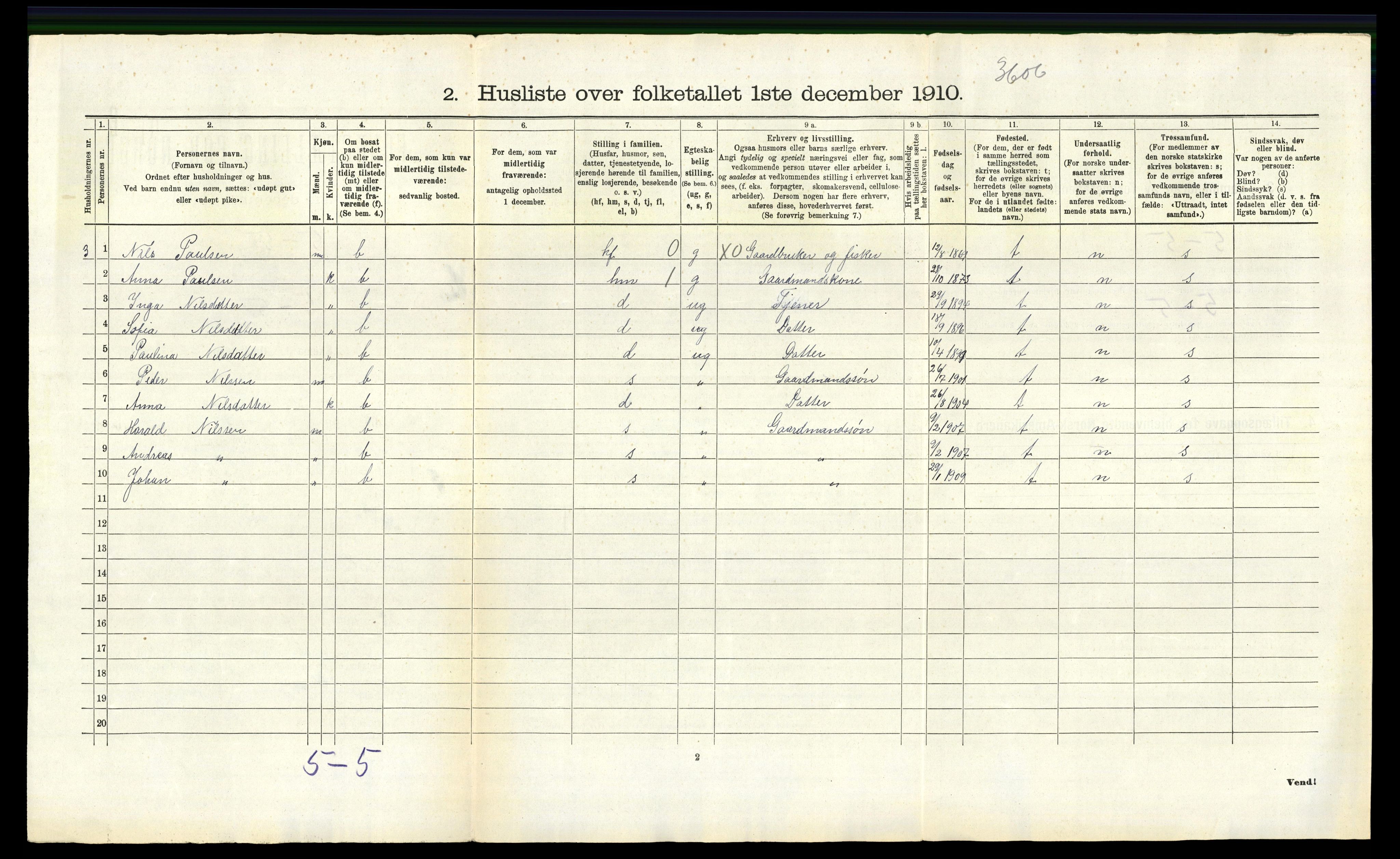 RA, Folketelling 1910 for 1261 Manger herred, 1910, s. 712