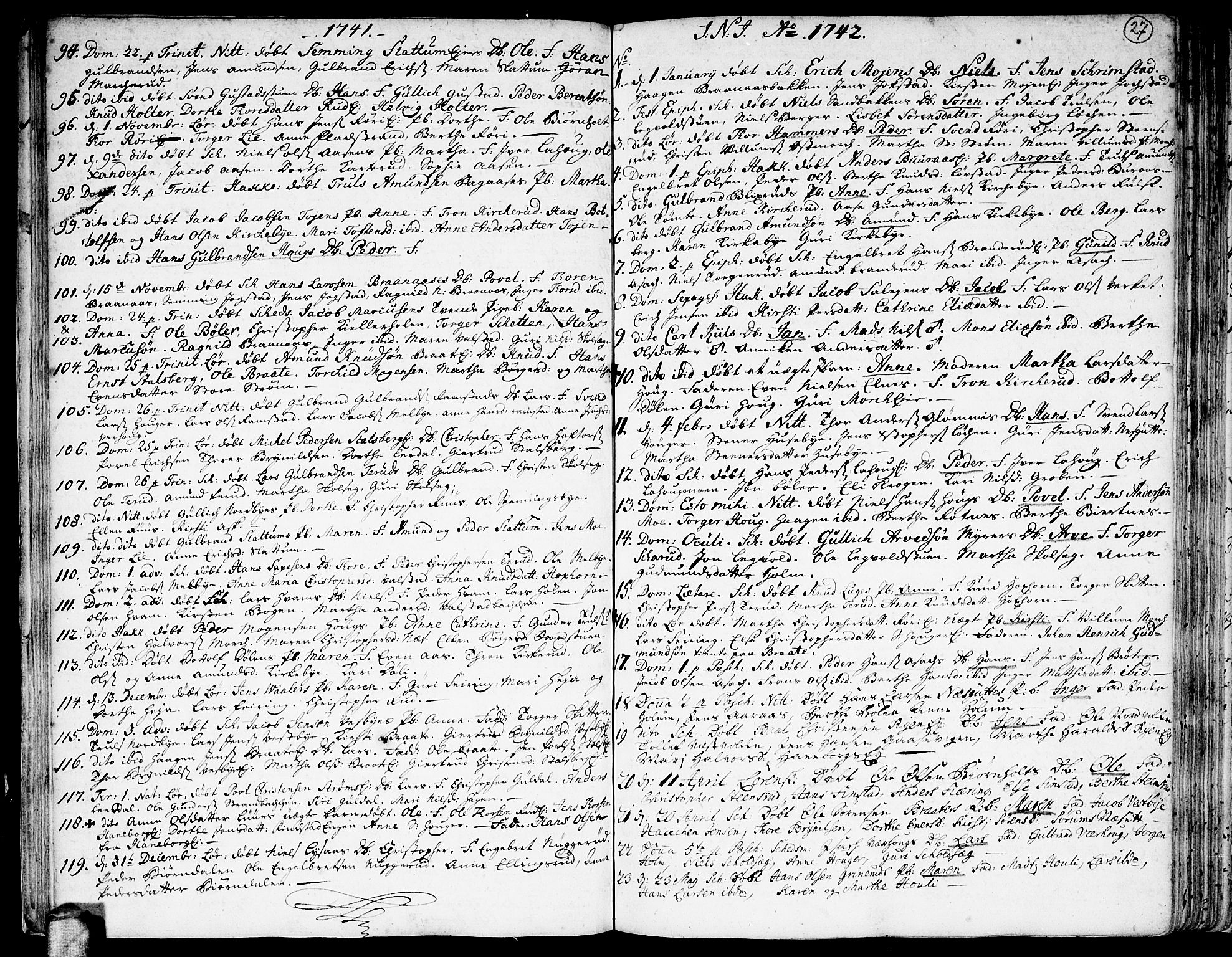 Skedsmo prestekontor Kirkebøker, AV/SAO-A-10033a/F/Fa/L0003: Ministerialbok nr. I 3, 1737-1759, s. 27