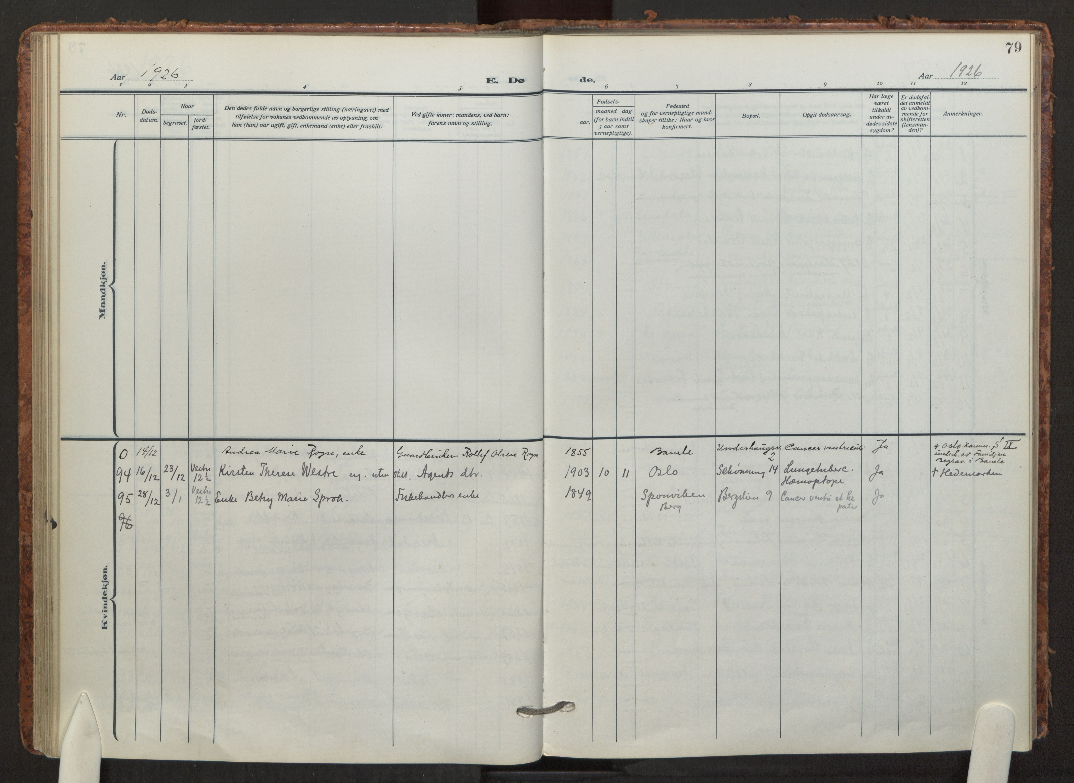 Fagerborg prestekontor Kirkebøker, SAO/A-10844/F/Fa/L0008: Ministerialbok nr. 8, 1917-1938, s. 79