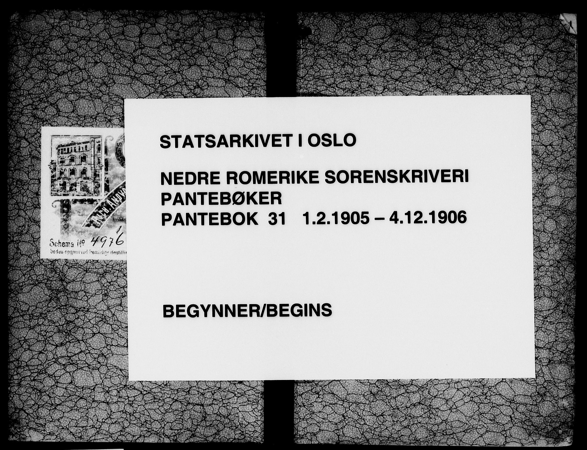 Nedre Romerike sorenskriveri, AV/SAO-A-10469/G/Gb/Gba/L0041: Pantebok nr. 31, 1905-1906