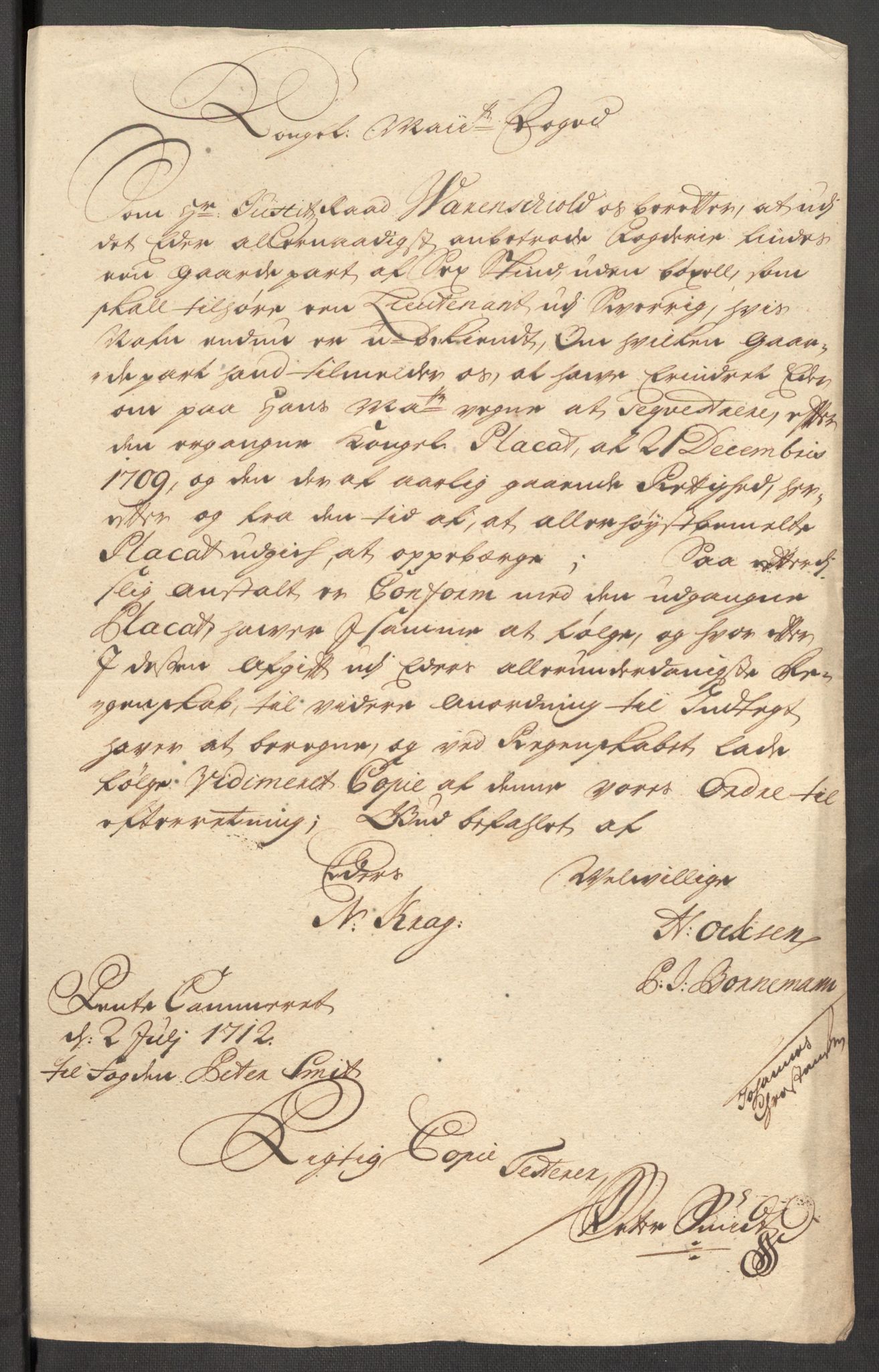 Rentekammeret inntil 1814, Reviderte regnskaper, Fogderegnskap, AV/RA-EA-4092/R01/L0021: Fogderegnskap Idd og Marker, 1712, s. 125