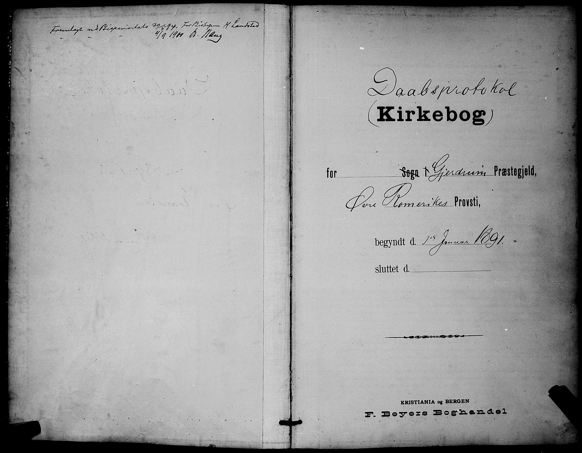 Gjerdrum prestekontor Kirkebøker, SAO/A-10412b/G/Ga/L0005: Klokkerbok nr. I 5, 1891-1901