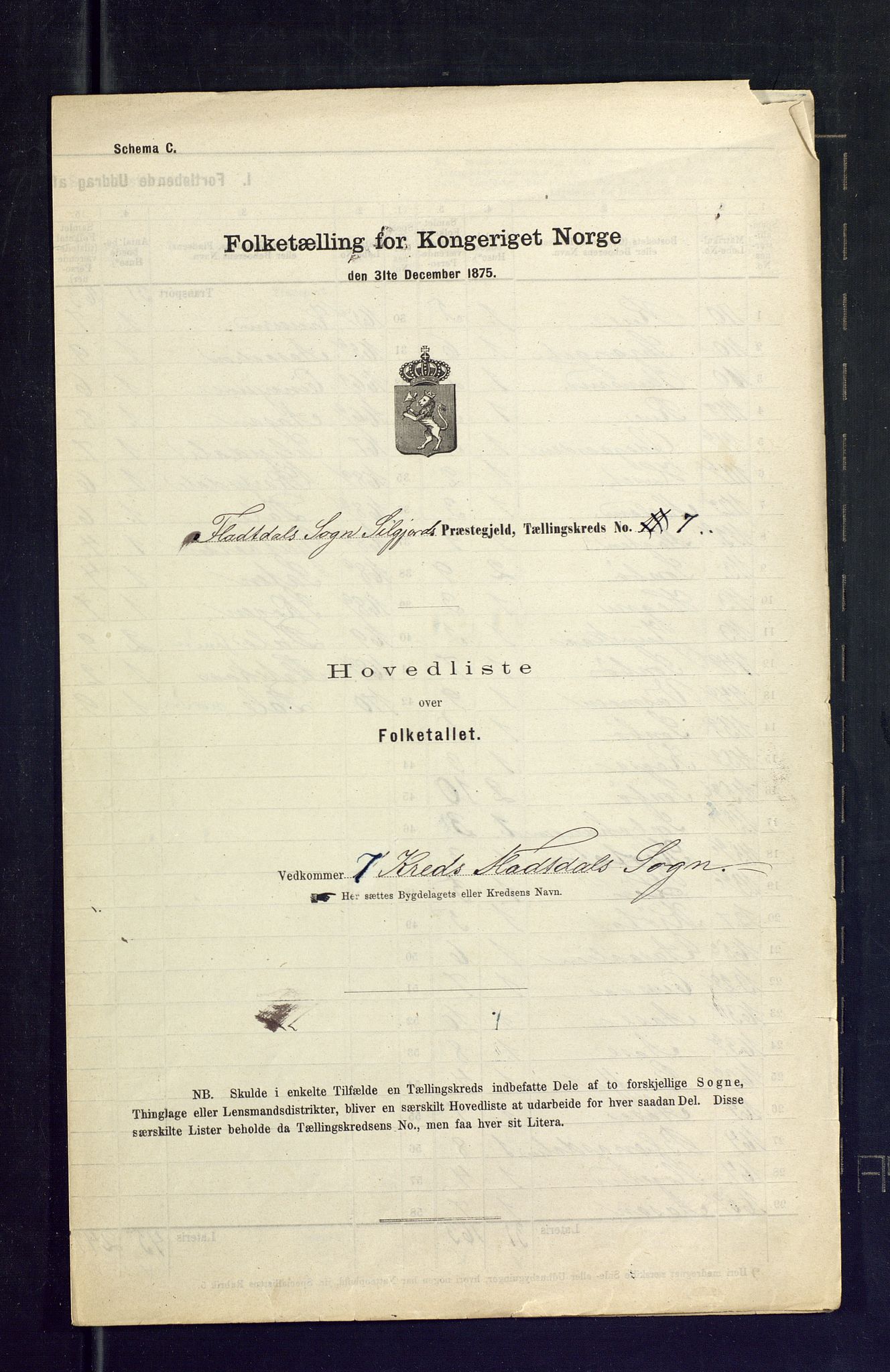 SAKO, Folketelling 1875 for 0828P Seljord prestegjeld, 1875, s. 27