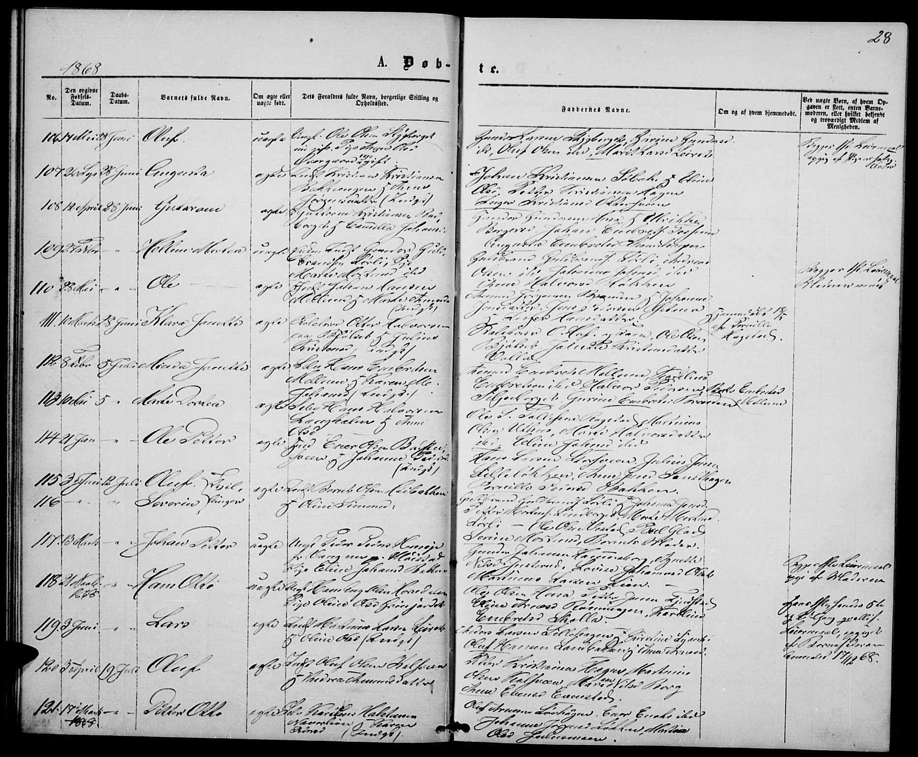 Elverum prestekontor, AV/SAH-PREST-044/H/Ha/Hab/L0004: Klokkerbok nr. 4, 1866-1874, s. 28