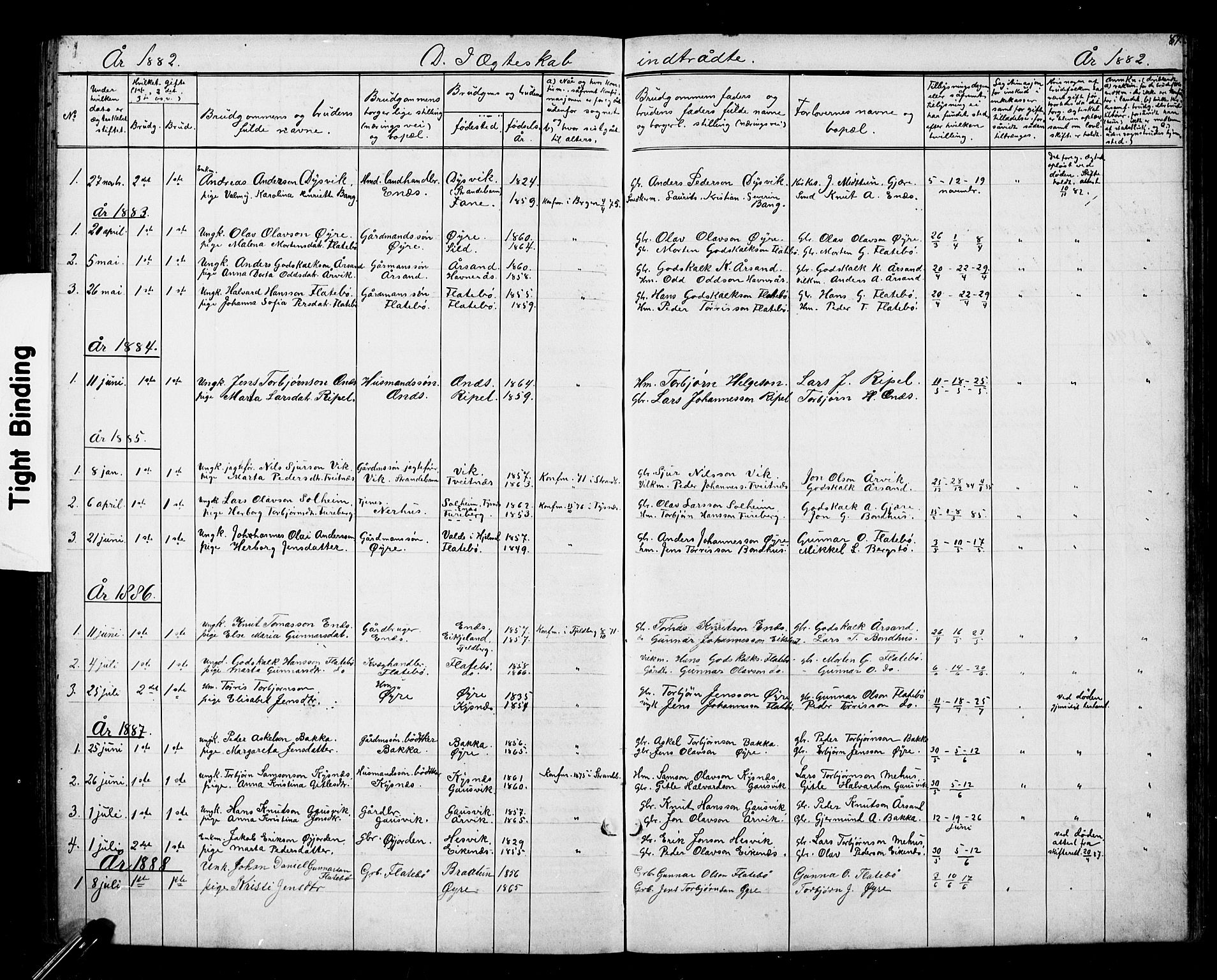 Kvinnherad sokneprestembete, AV/SAB-A-76401/H/Hab: Klokkerbok nr. D 1, 1856-1905, s. 87
