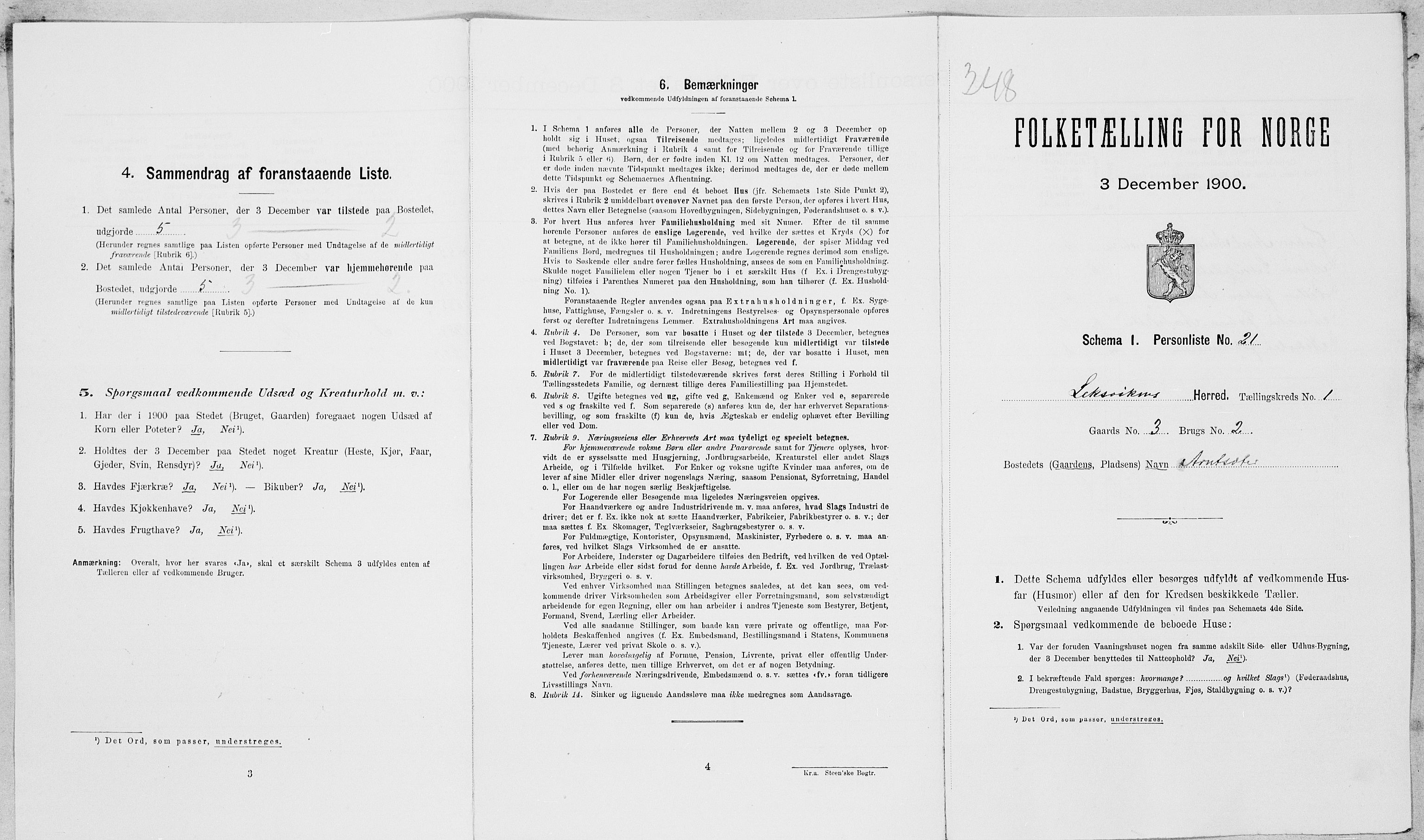 SAT, Folketelling 1900 for 1718 Leksvik herred, 1900, s. 110