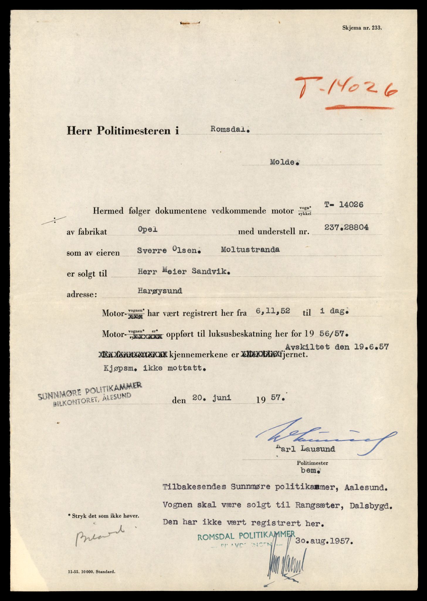 Møre og Romsdal vegkontor - Ålesund trafikkstasjon, AV/SAT-A-4099/F/Fe/L0042: Registreringskort for kjøretøy T 13906 - T 14079, 1927-1998, s. 1859