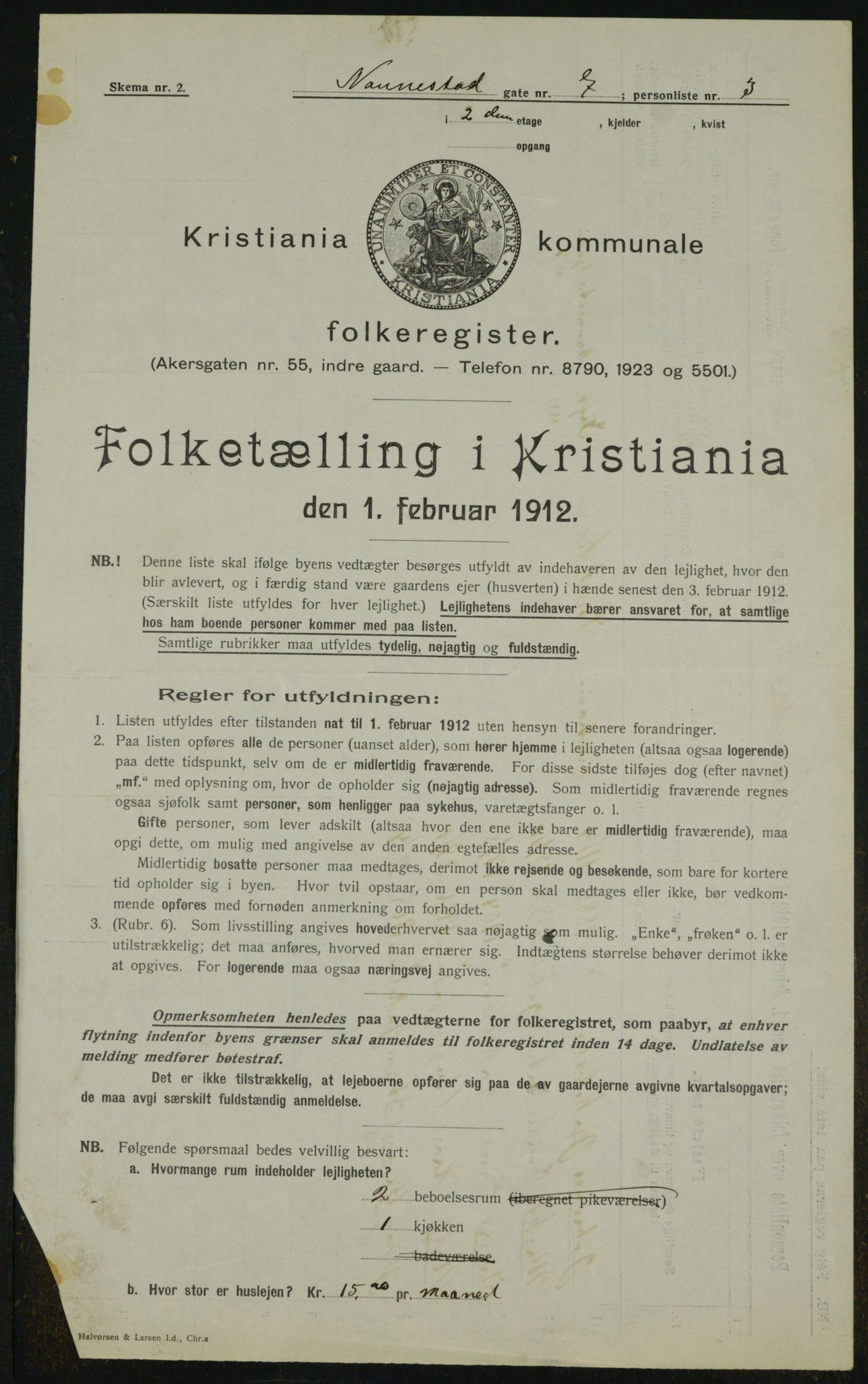 OBA, Kommunal folketelling 1.2.1912 for Kristiania, 1912, s. 69714