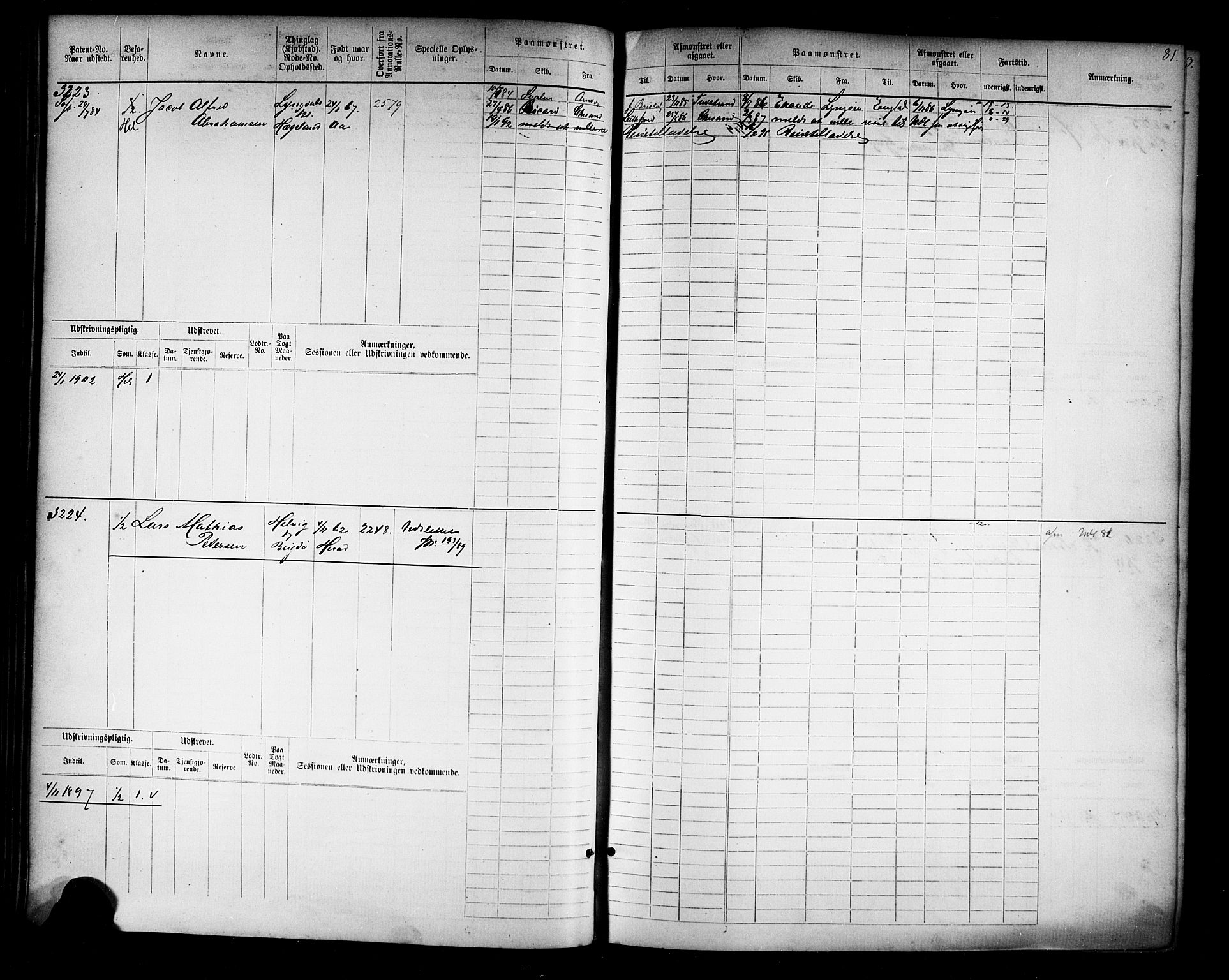 Farsund mønstringskrets, AV/SAK-2031-0017/F/Fb/L0019: Hovedrulle nr 3067-3832, Z-11, 1882-1922, s. 84