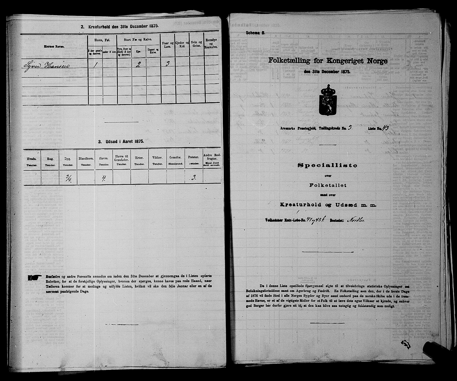 RA, Folketelling 1875 for 0118P Aremark prestegjeld, 1875, s. 467
