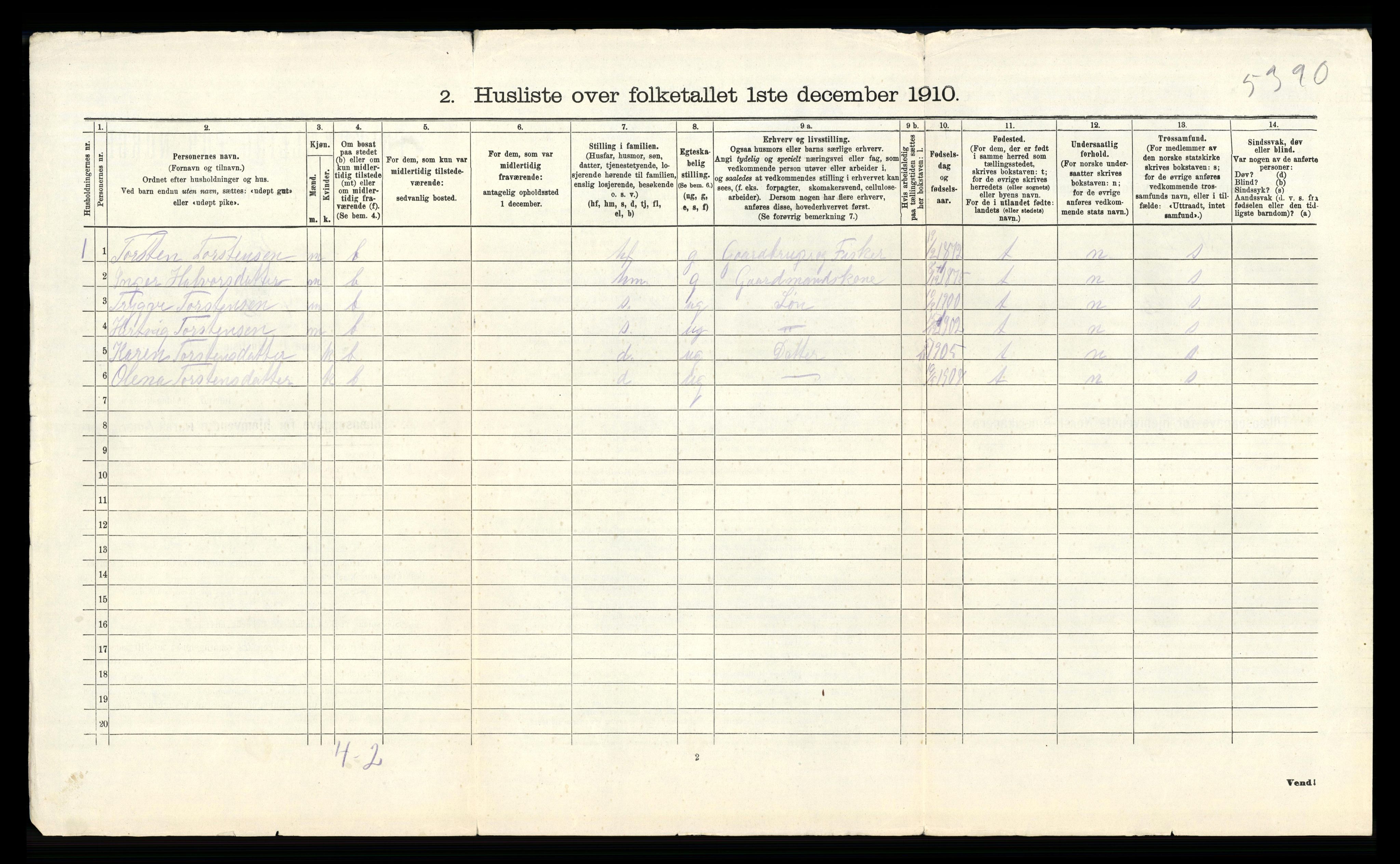 RA, Folketelling 1910 for 1126 Hetland herred, 1910, s. 304