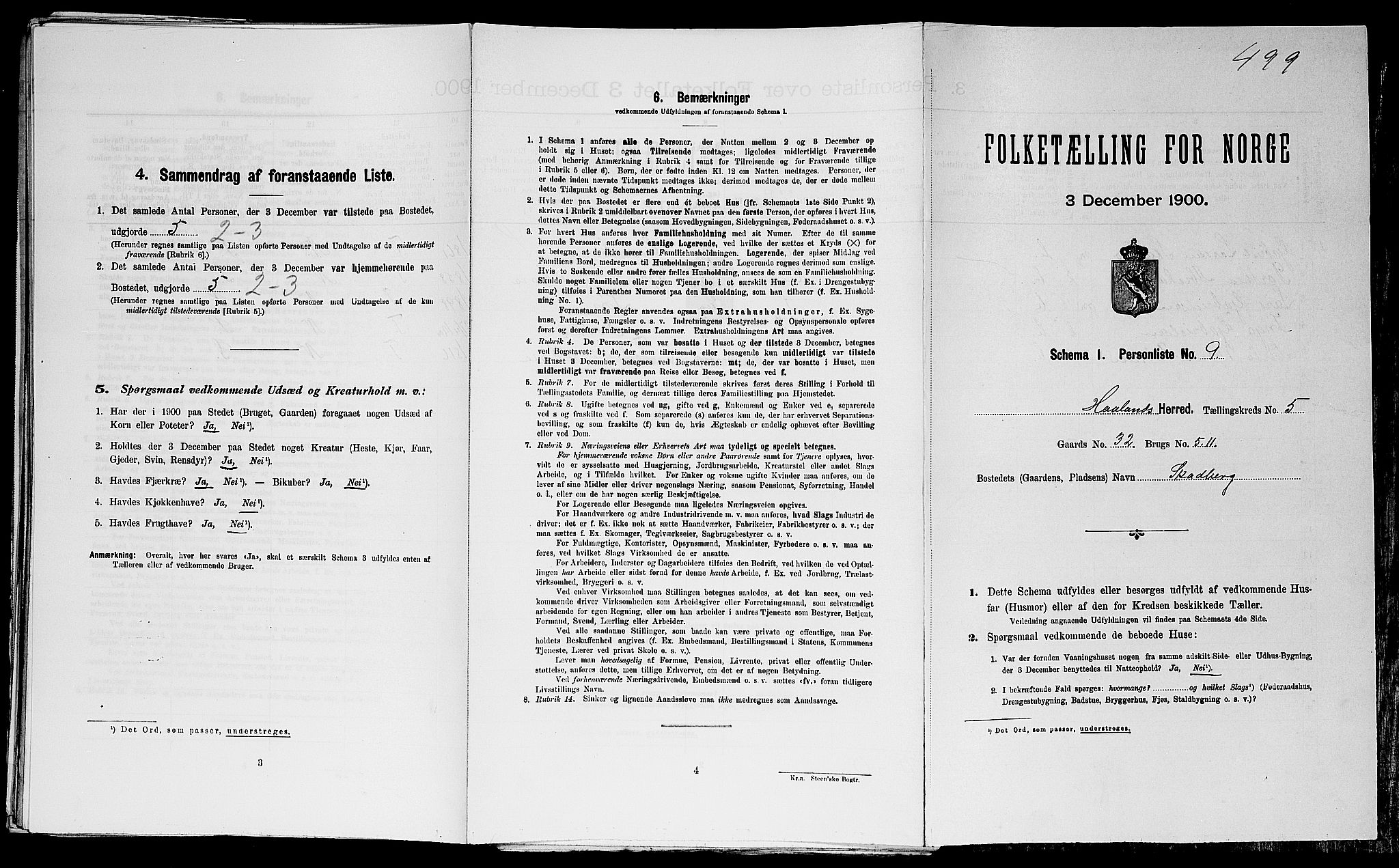 SAST, Folketelling 1900 for 1124 Haaland herred, 1900, s. 834