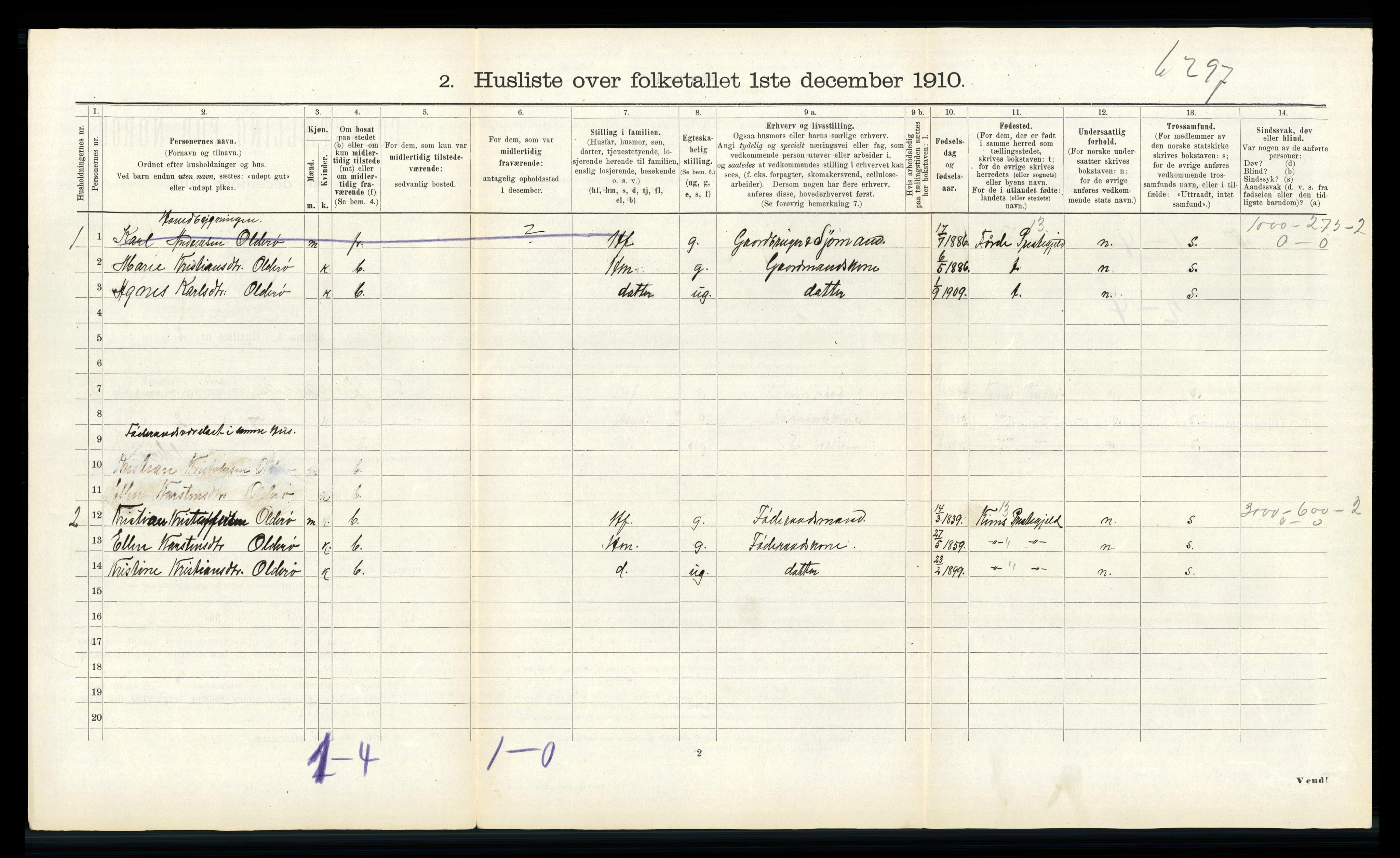 RA, Folketelling 1910 for 1438 Bremanger herred, 1910, s. 214