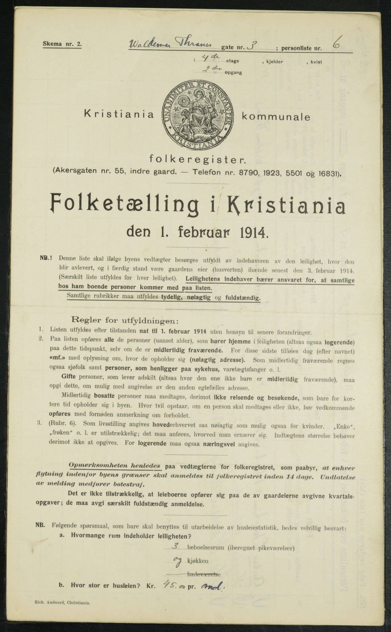 OBA, Kommunal folketelling 1.2.1914 for Kristiania, 1914, s. 127348