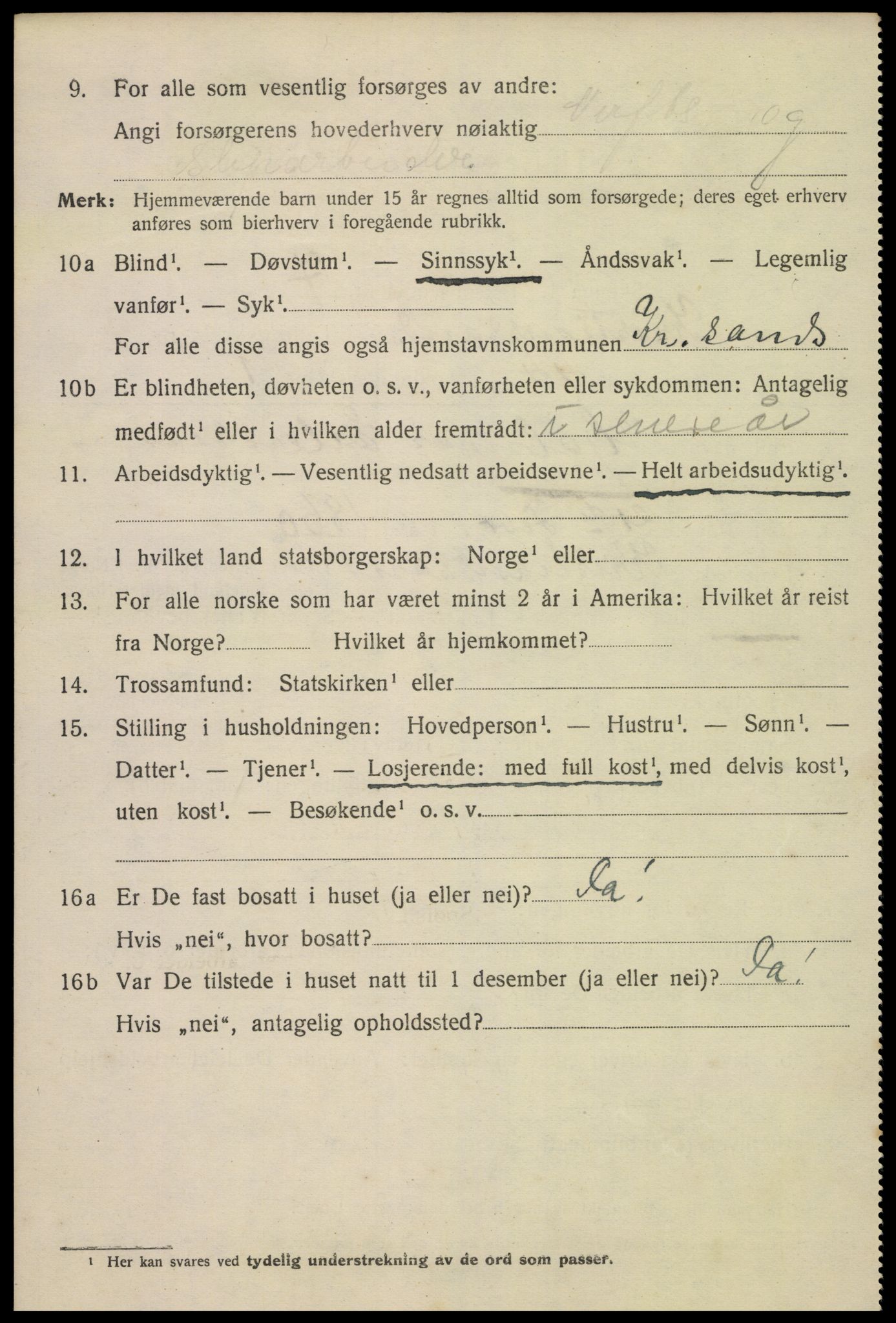 SAK, Folketelling 1920 for 1001 Kristiansand kjøpstad, 1920, s. 20856