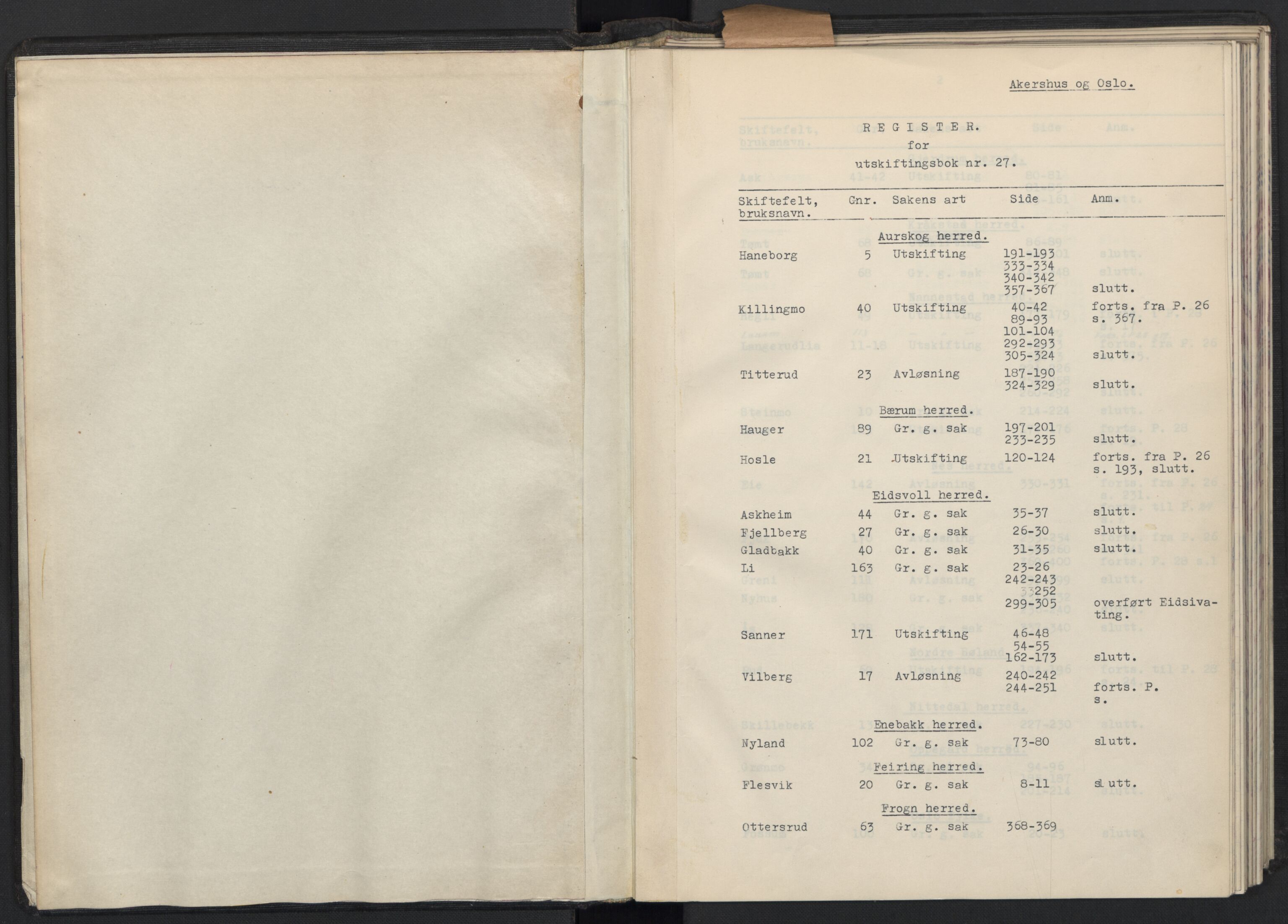 Akershus og Oslo jordskifterett, AV/SAO-A-10121/F/Fa/L0027: Forhandlingsprotokoll, 1950-1951