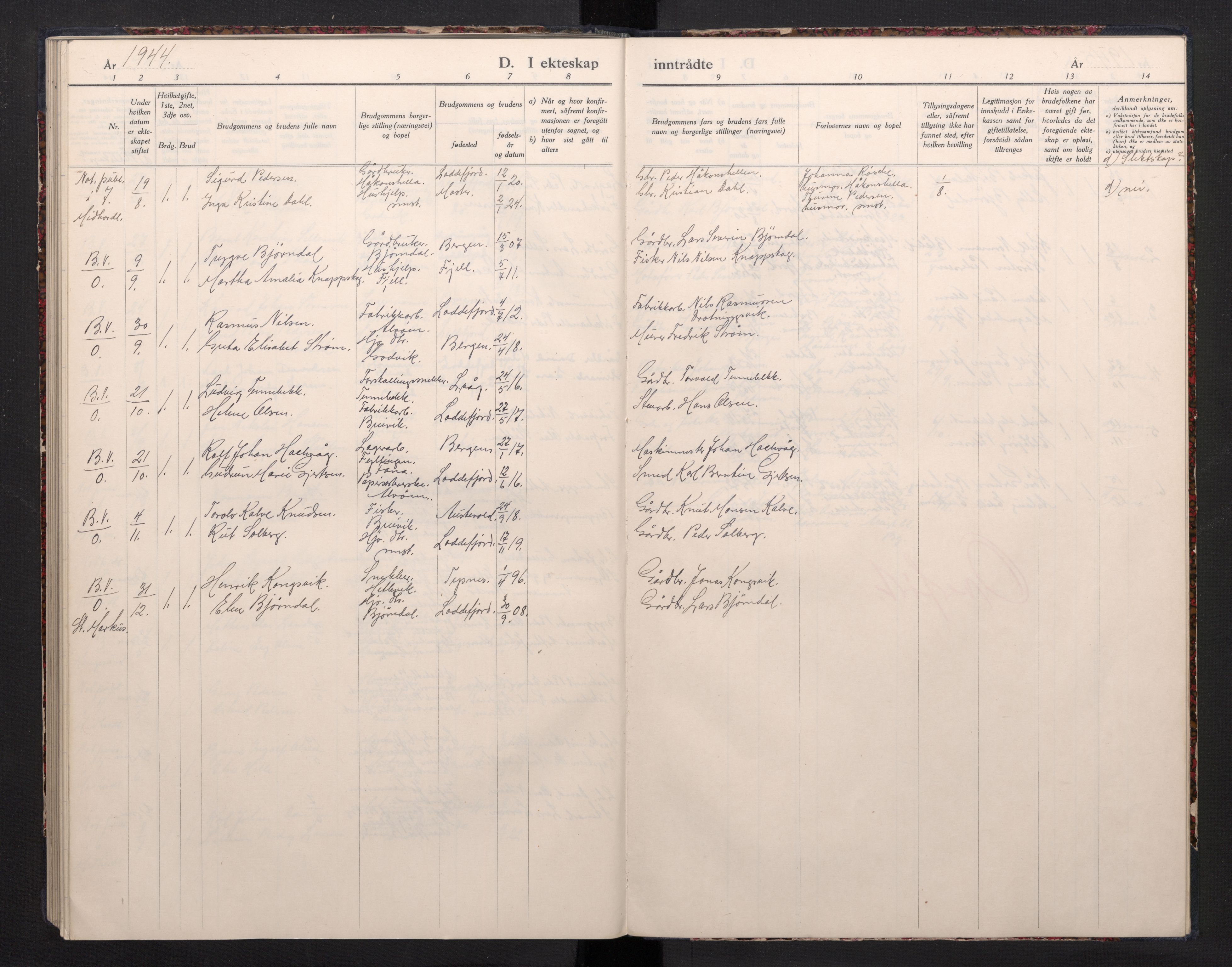 Laksevåg Sokneprestembete, AV/SAB-A-76501/H/Ha/Haa/Haaa/L0004: Ministerialbok nr. A 4, 1943-1946