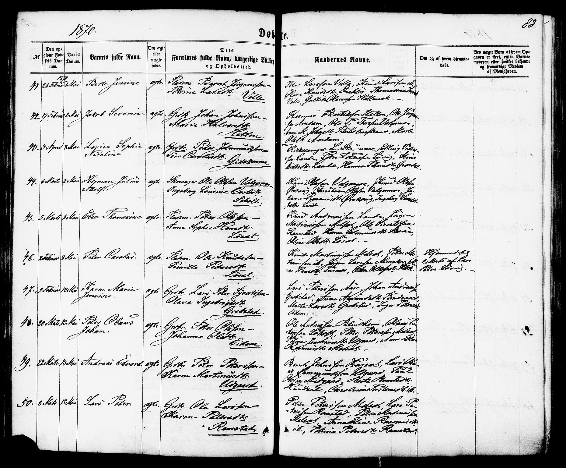 Ministerialprotokoller, klokkerbøker og fødselsregistre - Møre og Romsdal, AV/SAT-A-1454/522/L0314: Ministerialbok nr. 522A09, 1863-1877, s. 83